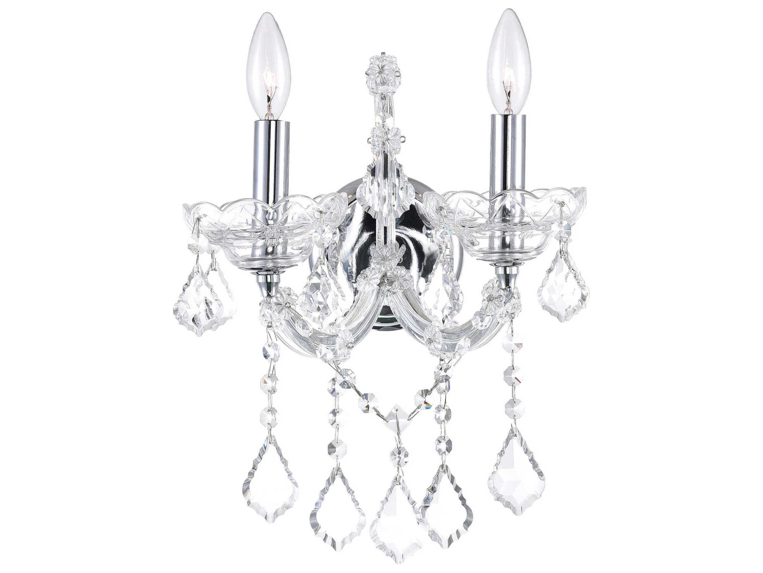 CWI Lighting Maria Theresa 2-Light Chrome Traditional Vanity Light