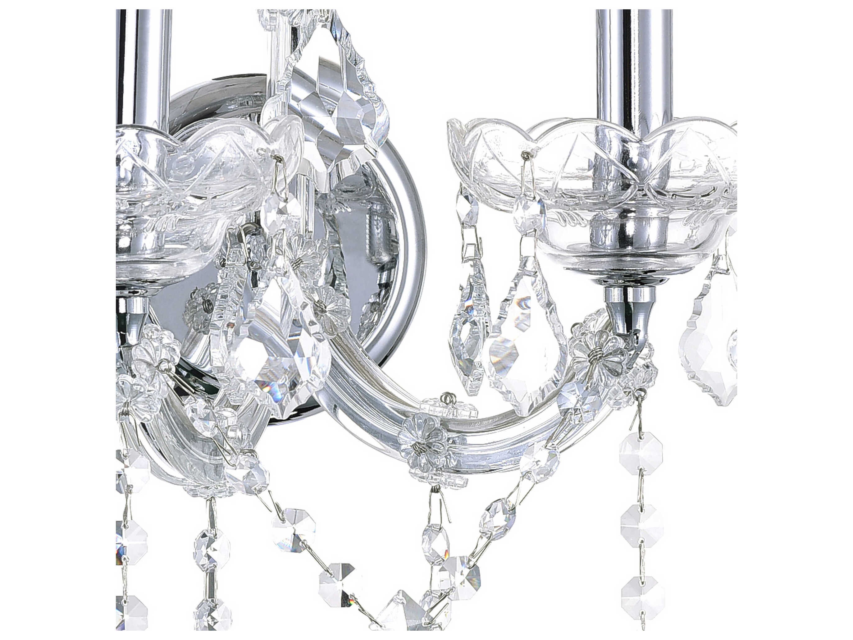 CWI Lighting Maria Theresa 2-Light Chrome Traditional Vanity Light