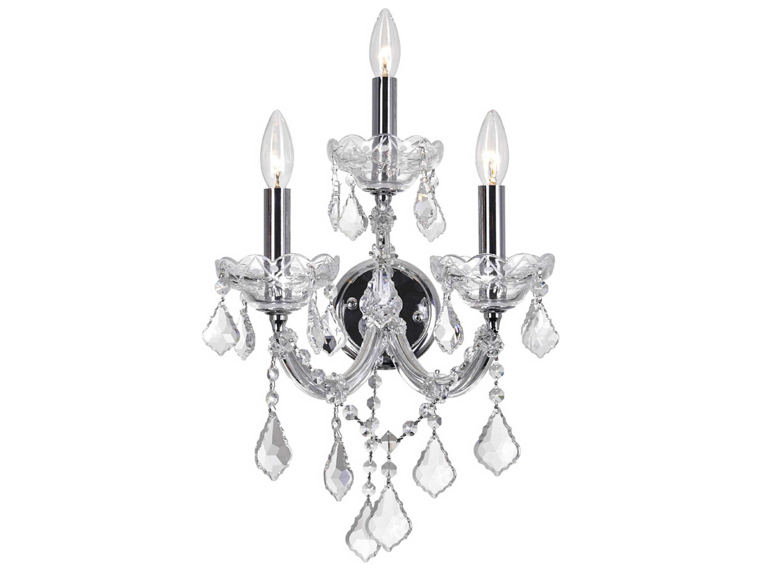 CWI Lighting Maria Theresa 3-Light Chrome Traditional Vanity Light