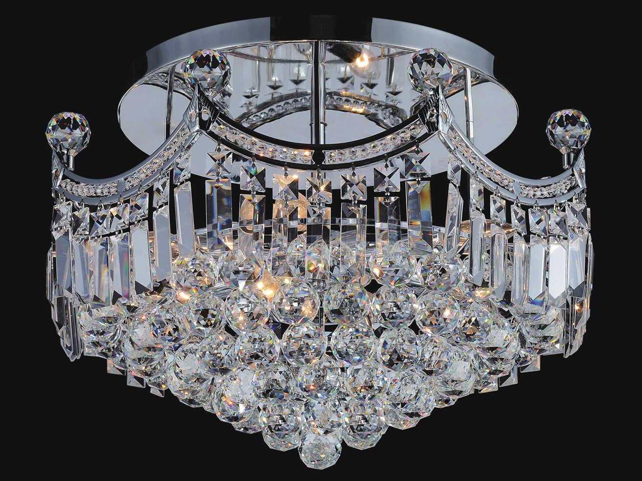 CWI Lighting Amanda 8-Light Chrome Traditional Semi Flush Mount