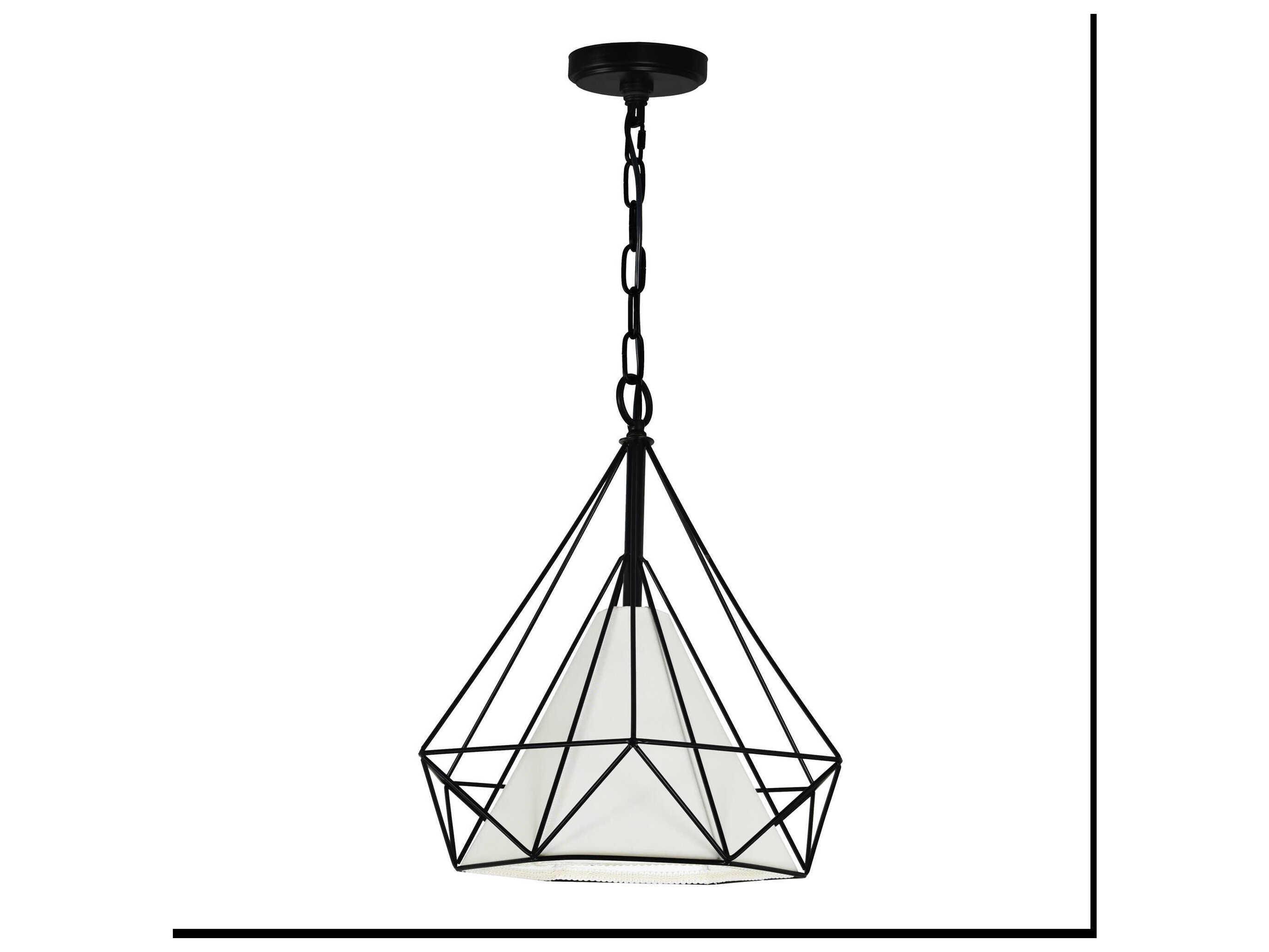 CWI Lighting Diamond 1-Light Black Geometric Pendant