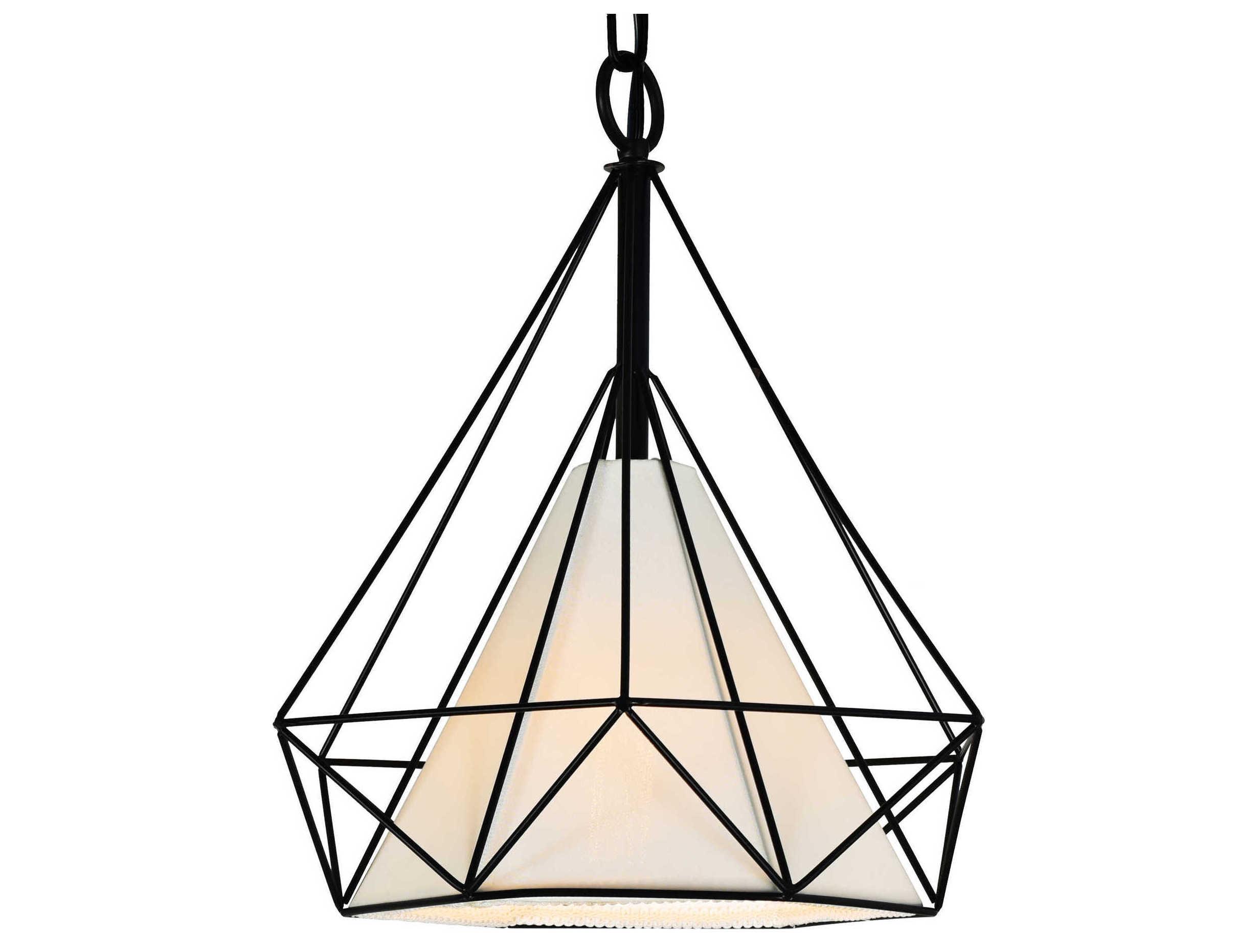 CWI Lighting Diamond 1-Light Black Geometric Pendant