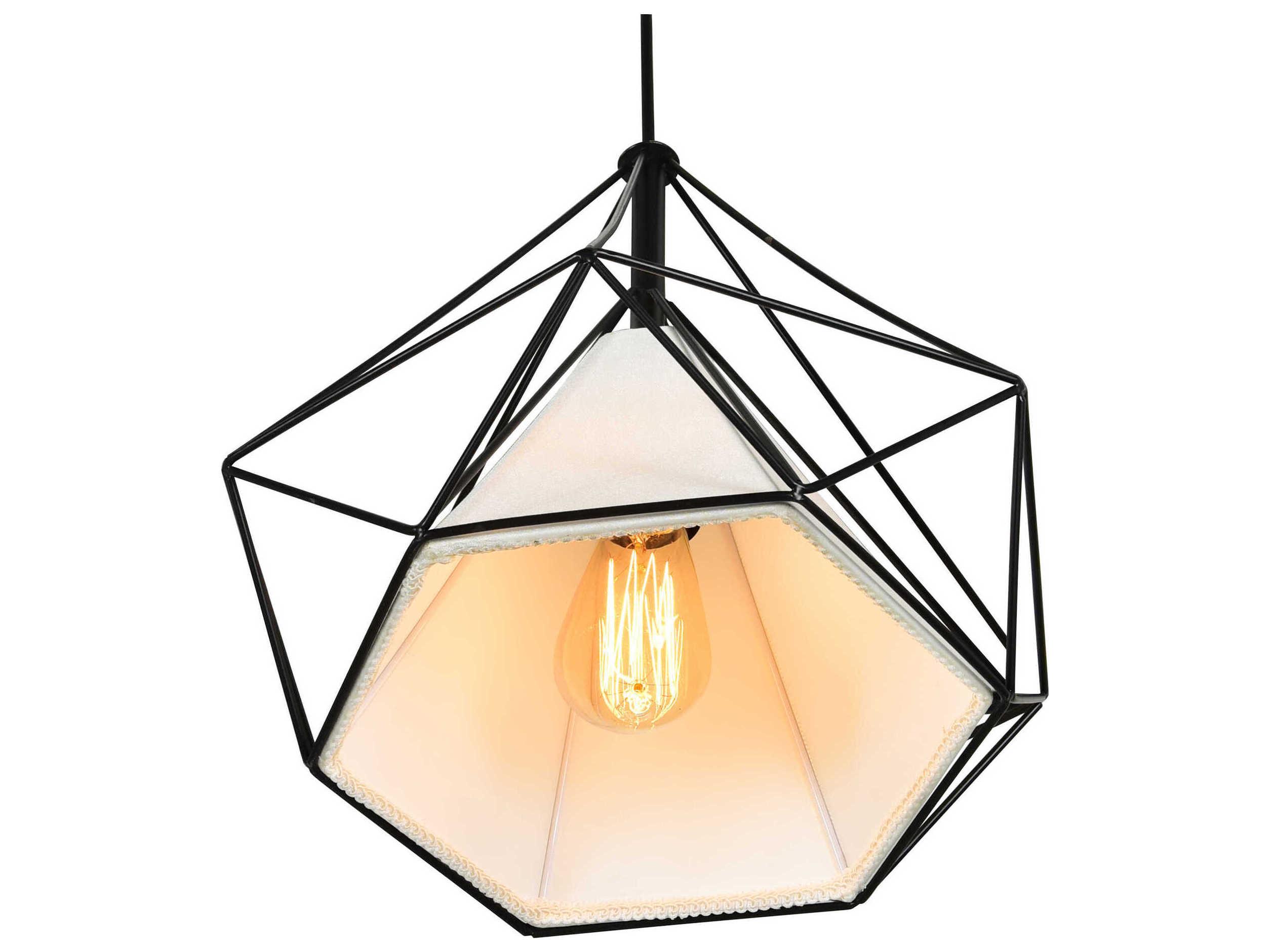 CWI Lighting Diamond 1-Light Black Geometric Pendant