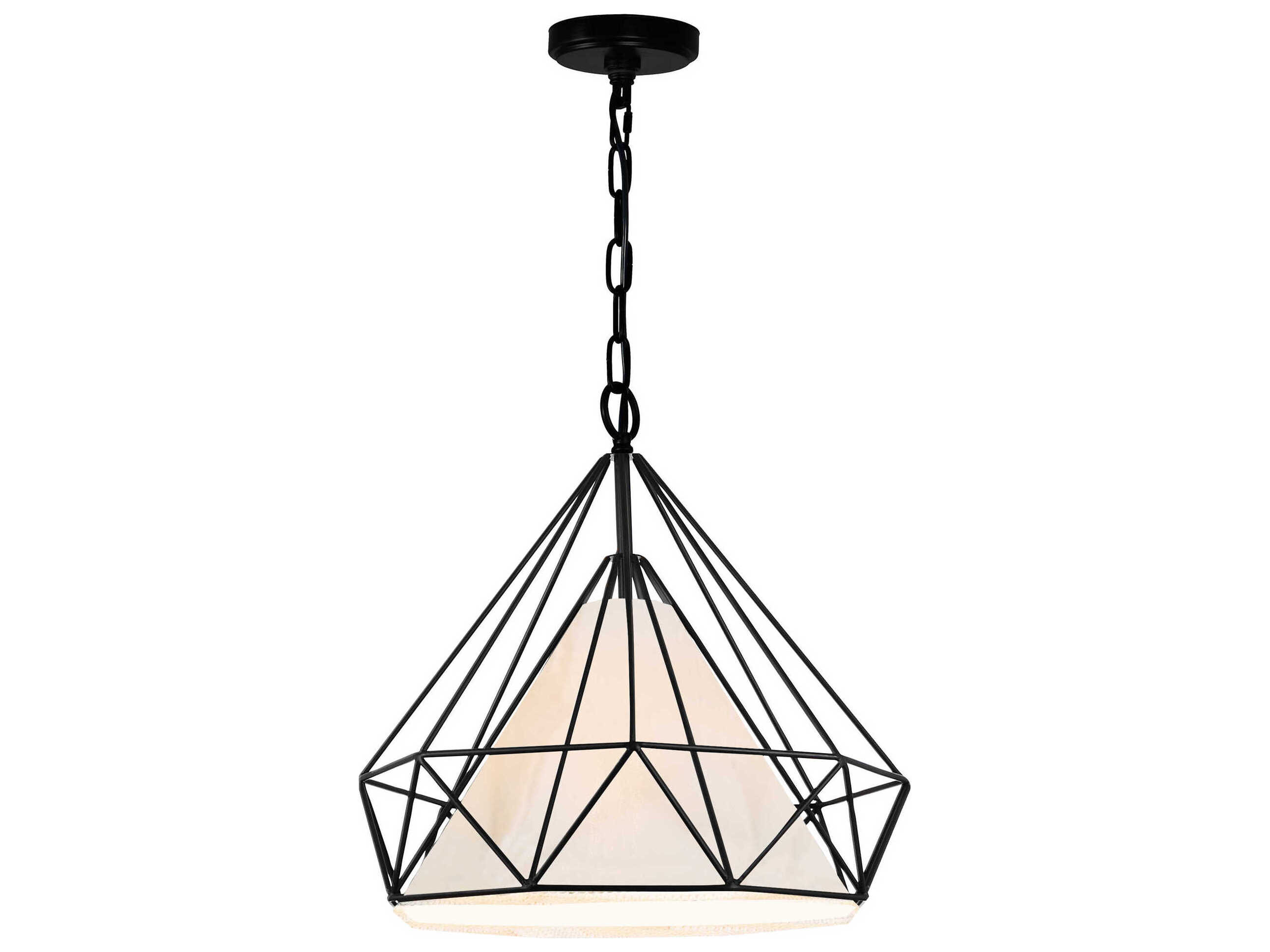 CWI Lighting Diamond 1-Light Black Geometric Pendant