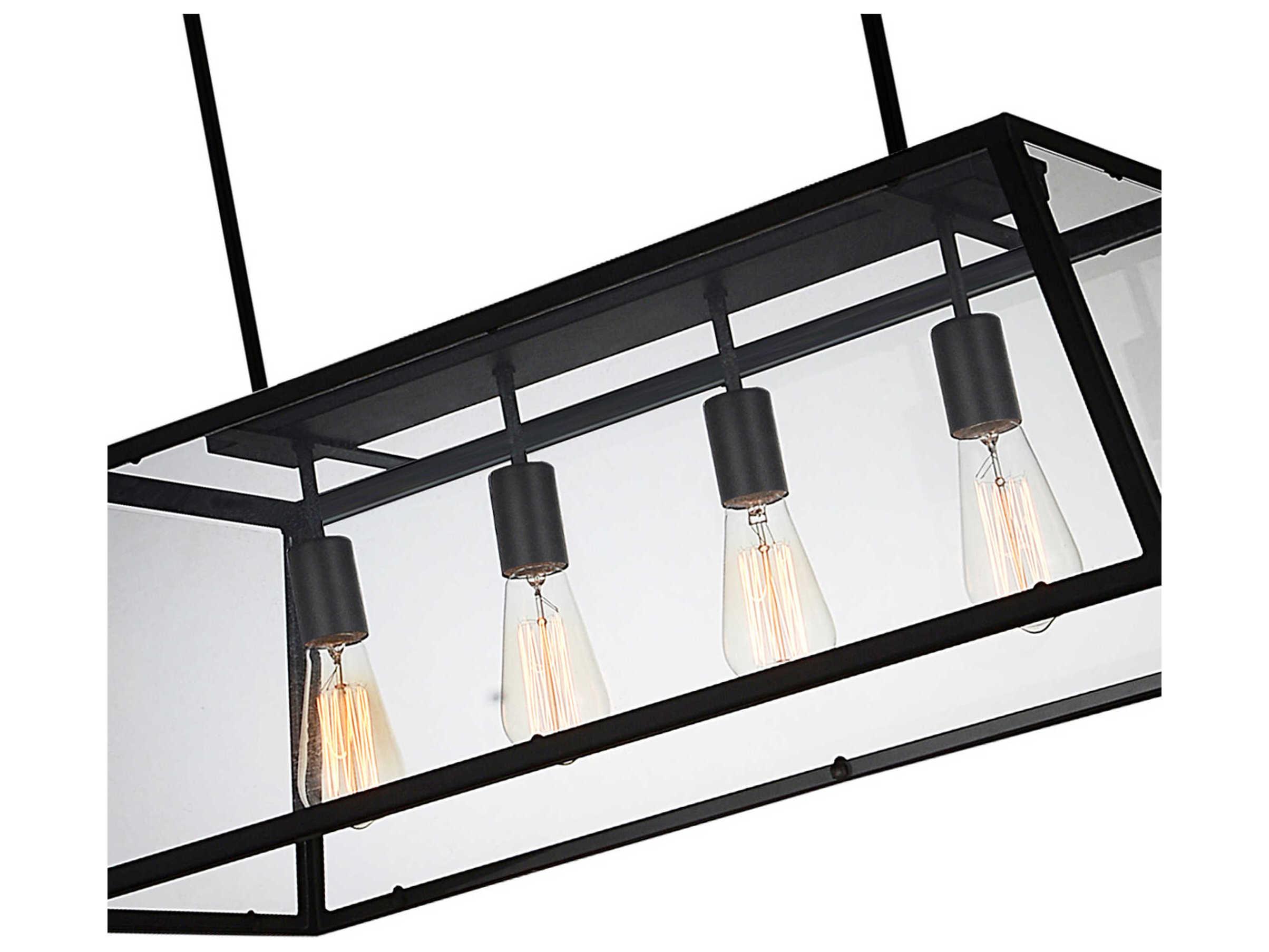 CWI Lighting Alyson 4-Light Black Island Pendant