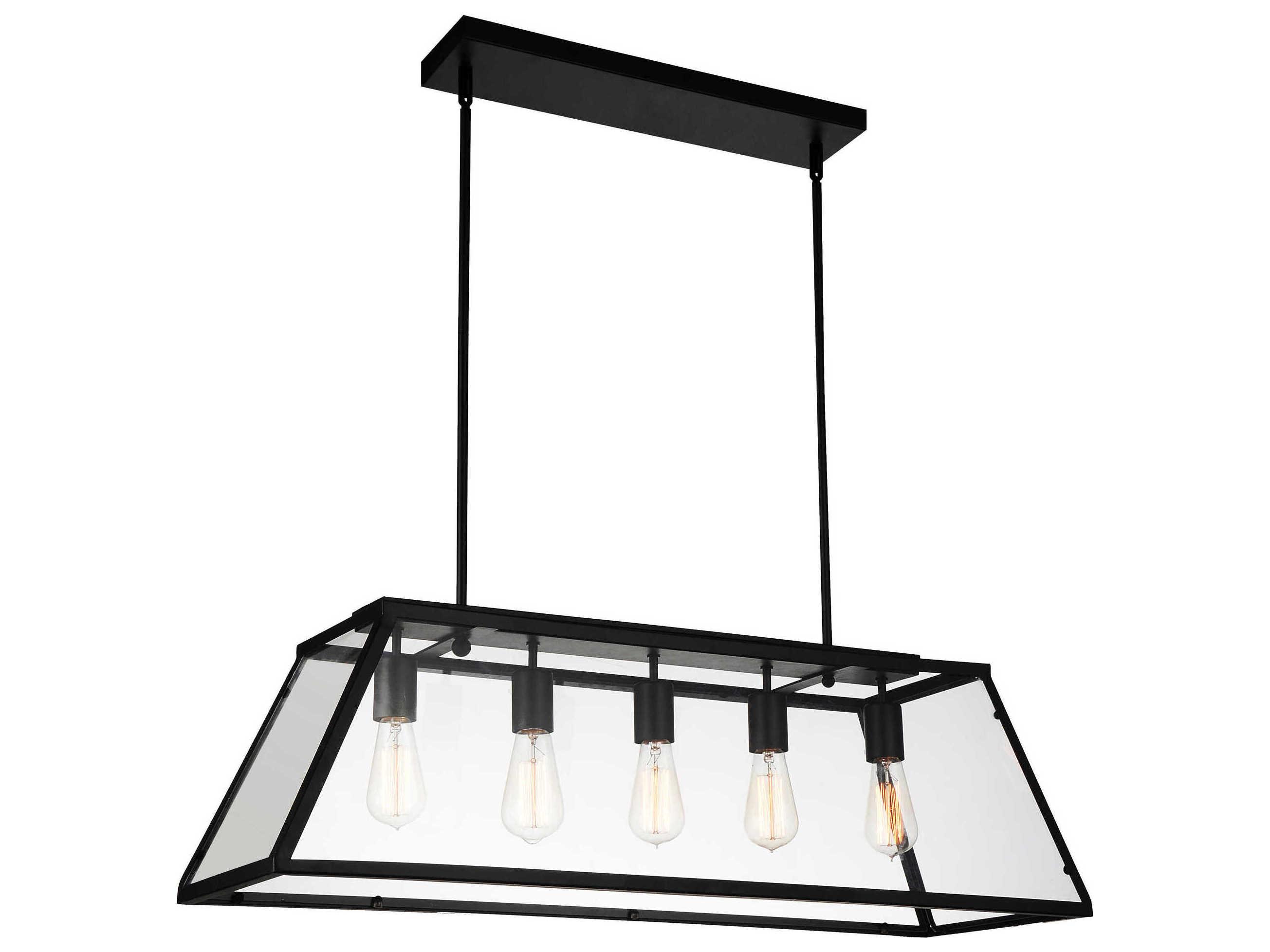 CWI Lighting Alyson 5-Light Black Island Pendant