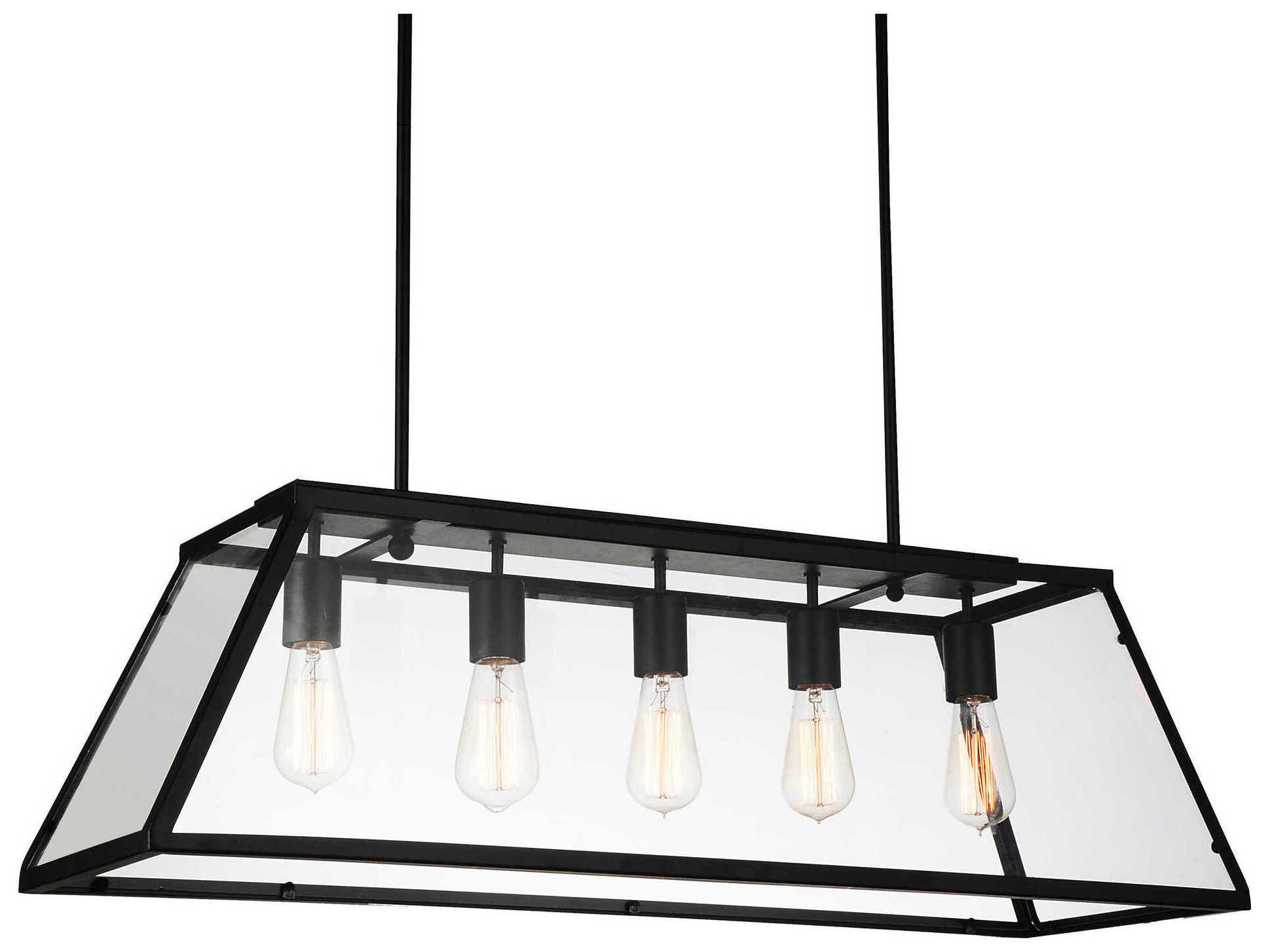 CWI Lighting Alyson 5-Light Black Island Pendant
