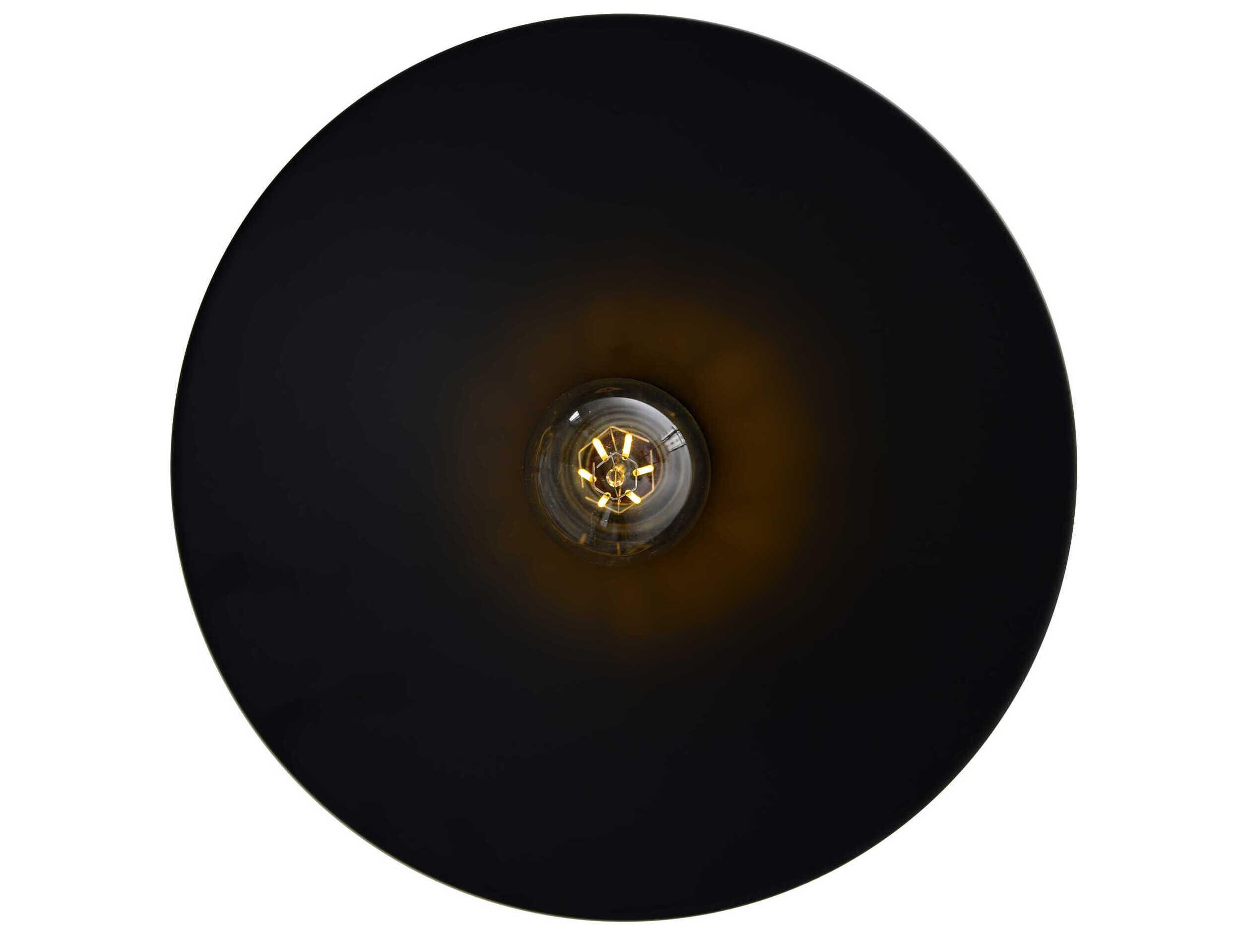 CWI Lighting Brave 1-Light Black Semi Flush Mount