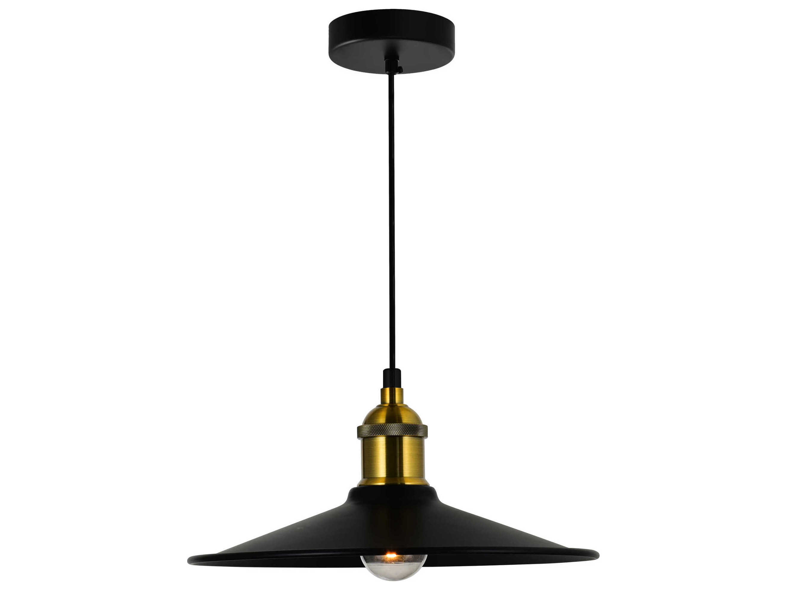 CWI Lighting Brave 1-Light Black Mini Pendant