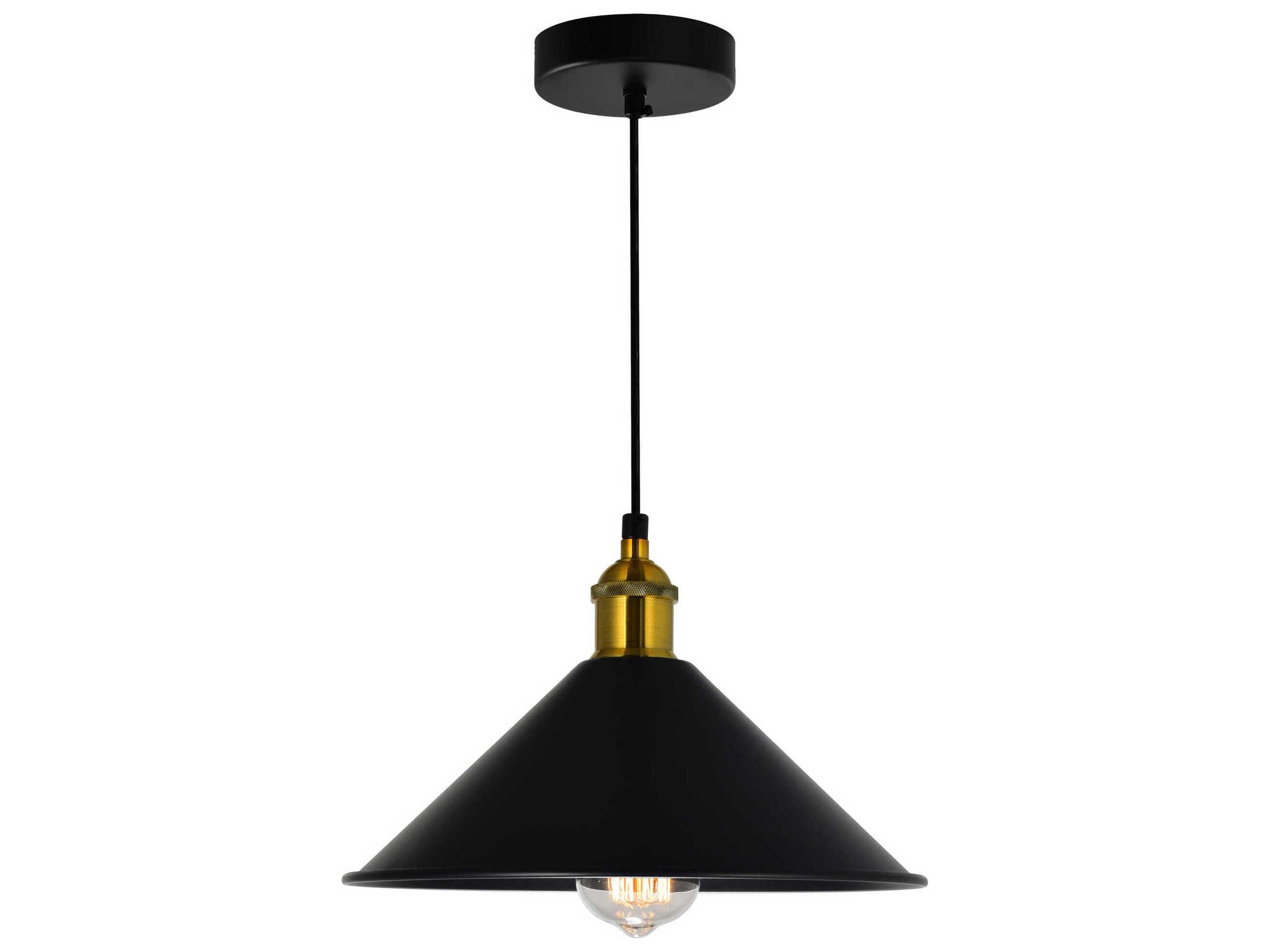 CWI Lighting Brave 1-Light Black Mini Pendant
