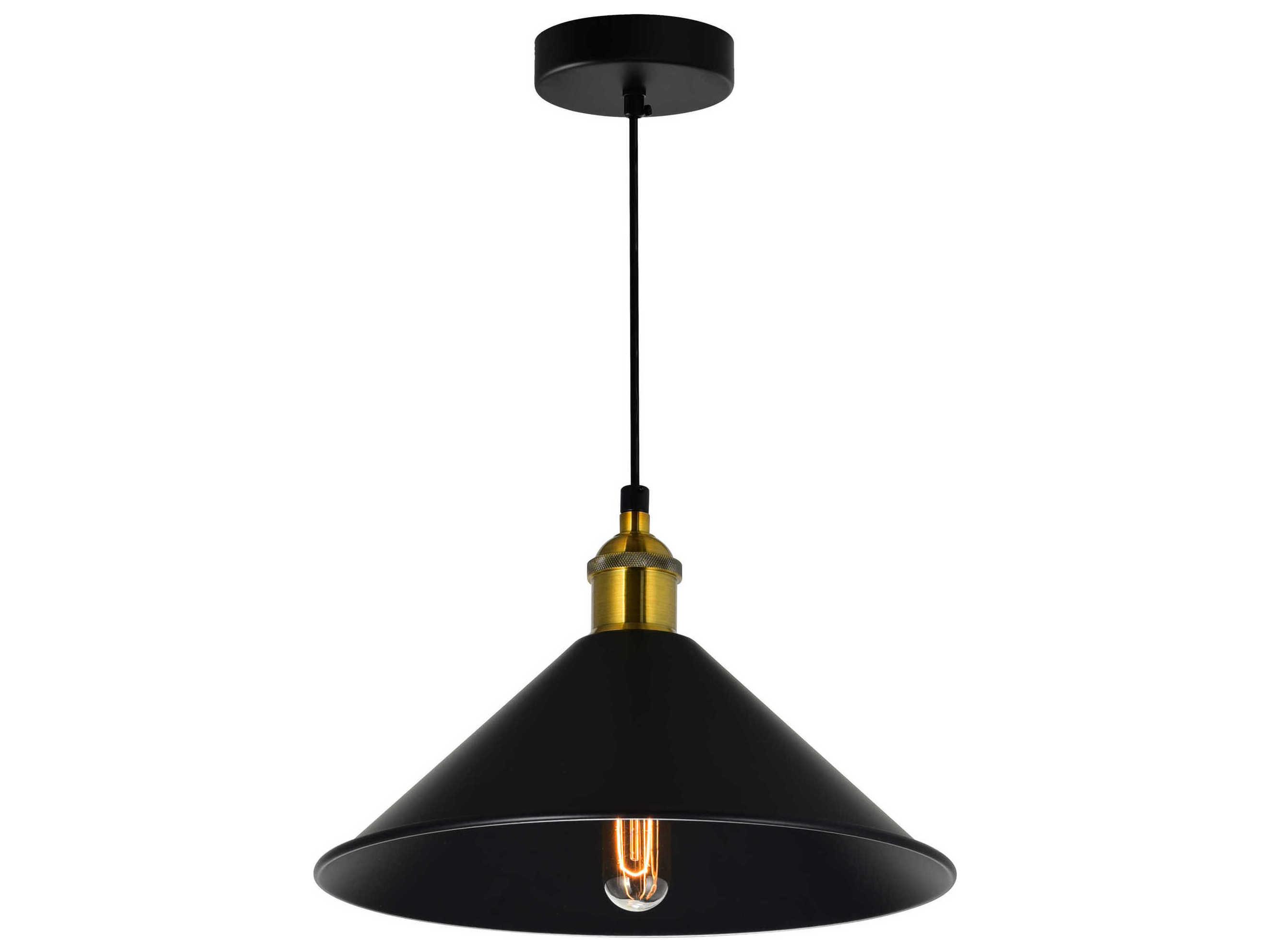CWI Lighting Brave 1-Light Black Mini Pendant