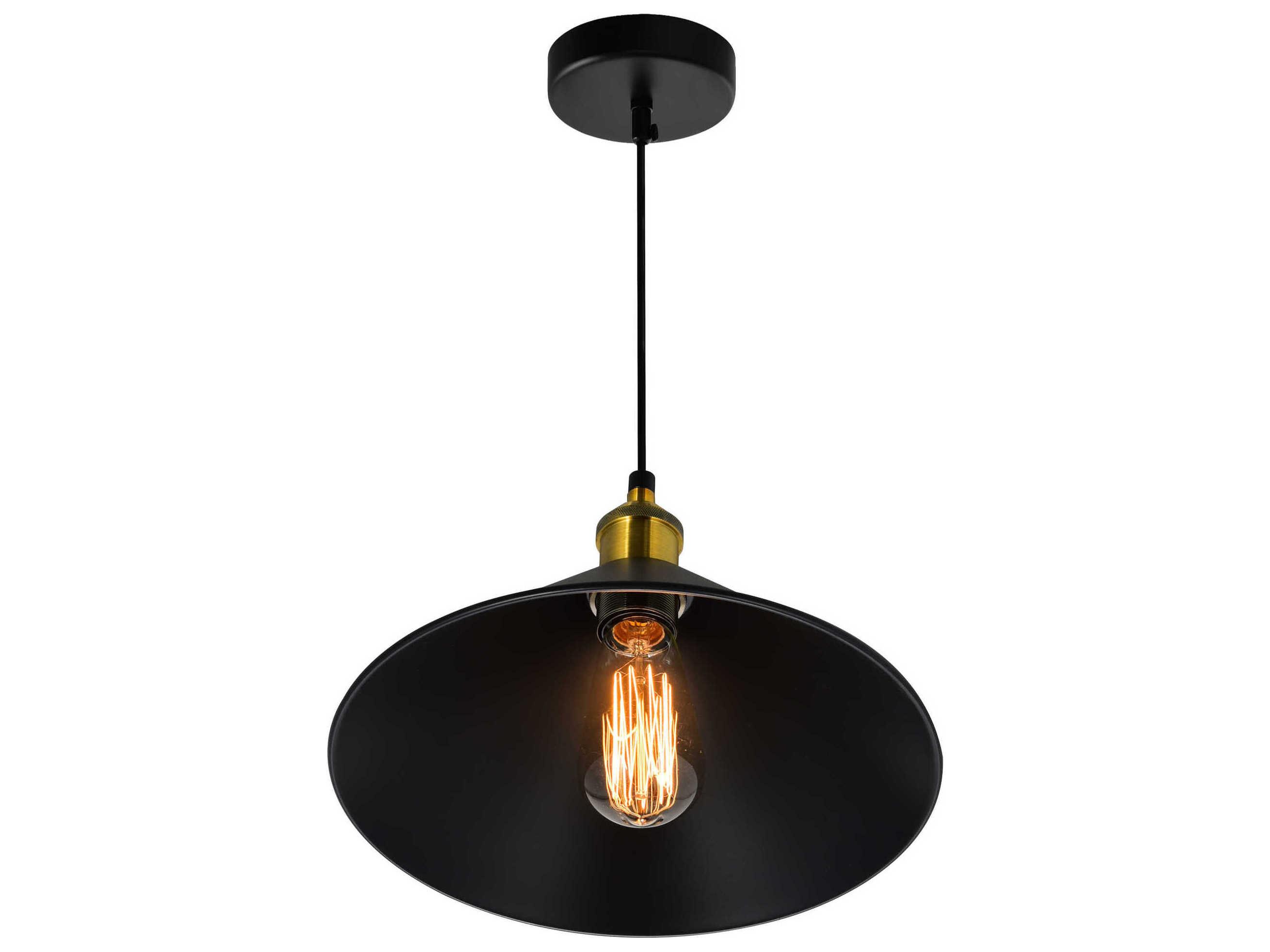 CWI Lighting Brave 1-Light Black Mini Pendant