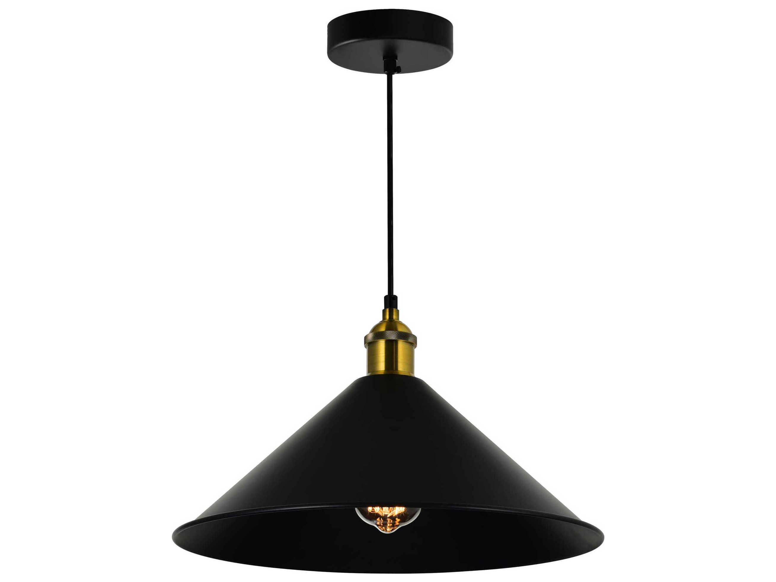 CWI Lighting Brave 1-Light Black Pendant