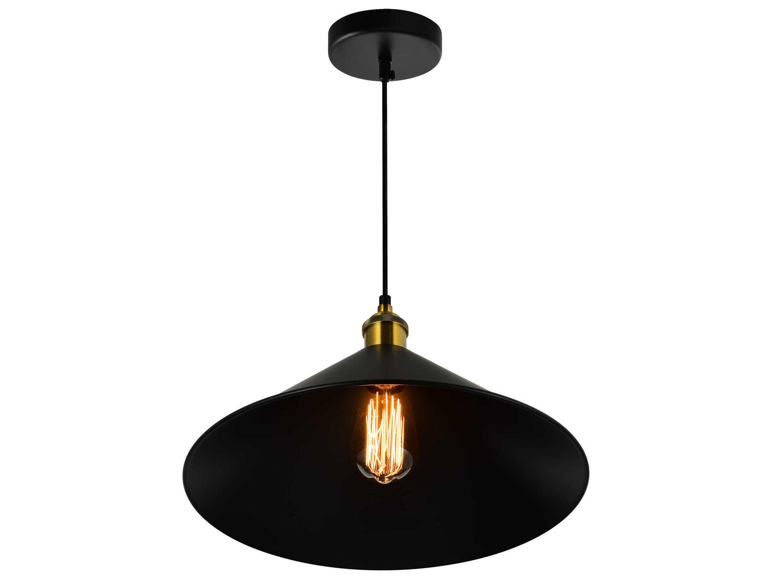 CWI Lighting Brave 1-Light Black Pendant