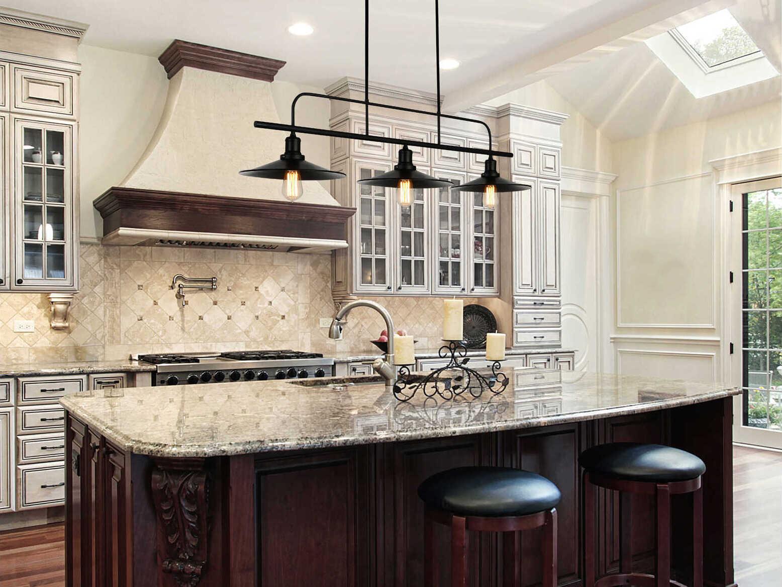 CWI Lighting Brave 3-Light Black Island Pendant