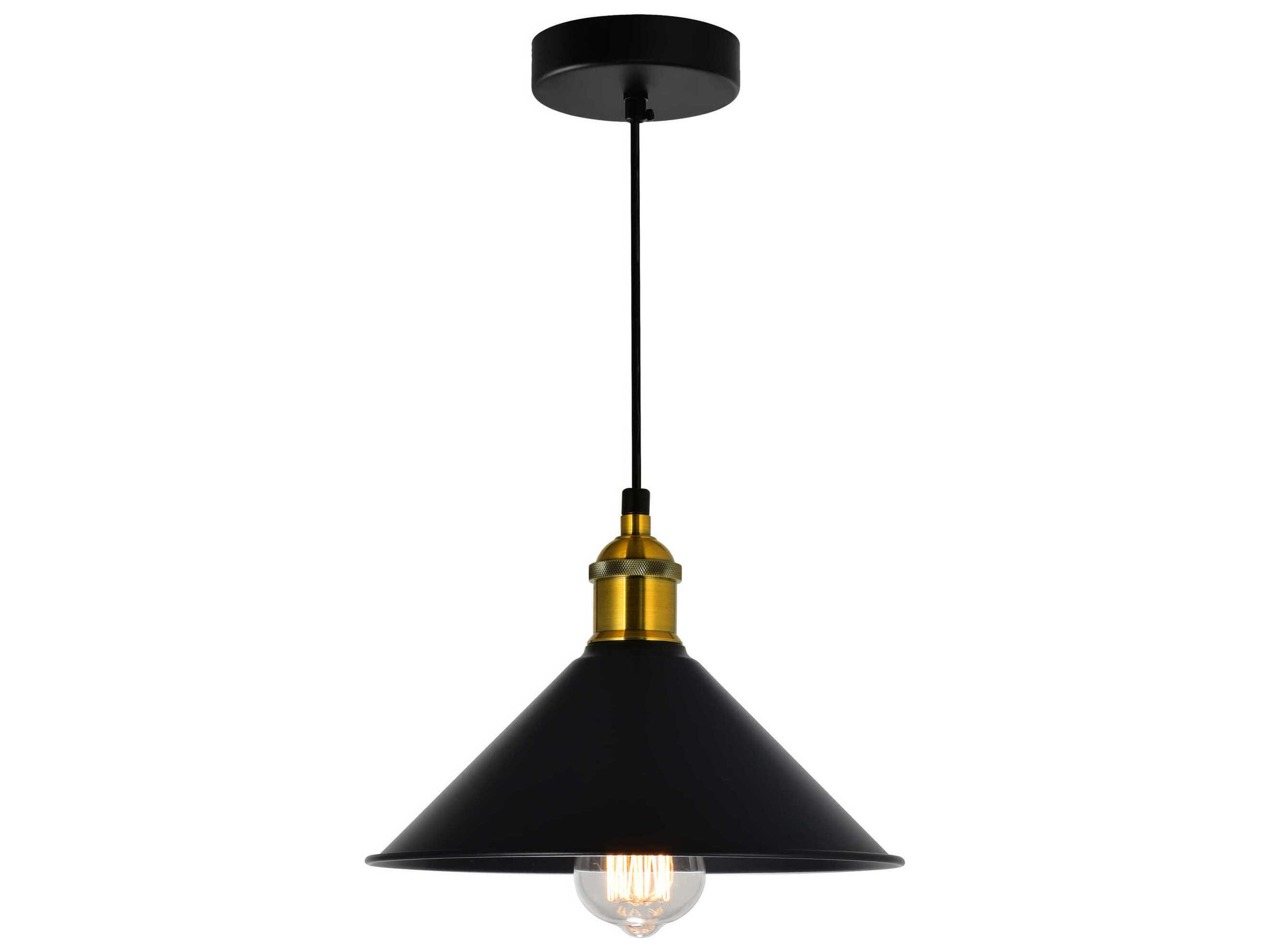 CWI Lighting Brave 1-Light Black Mini Pendant