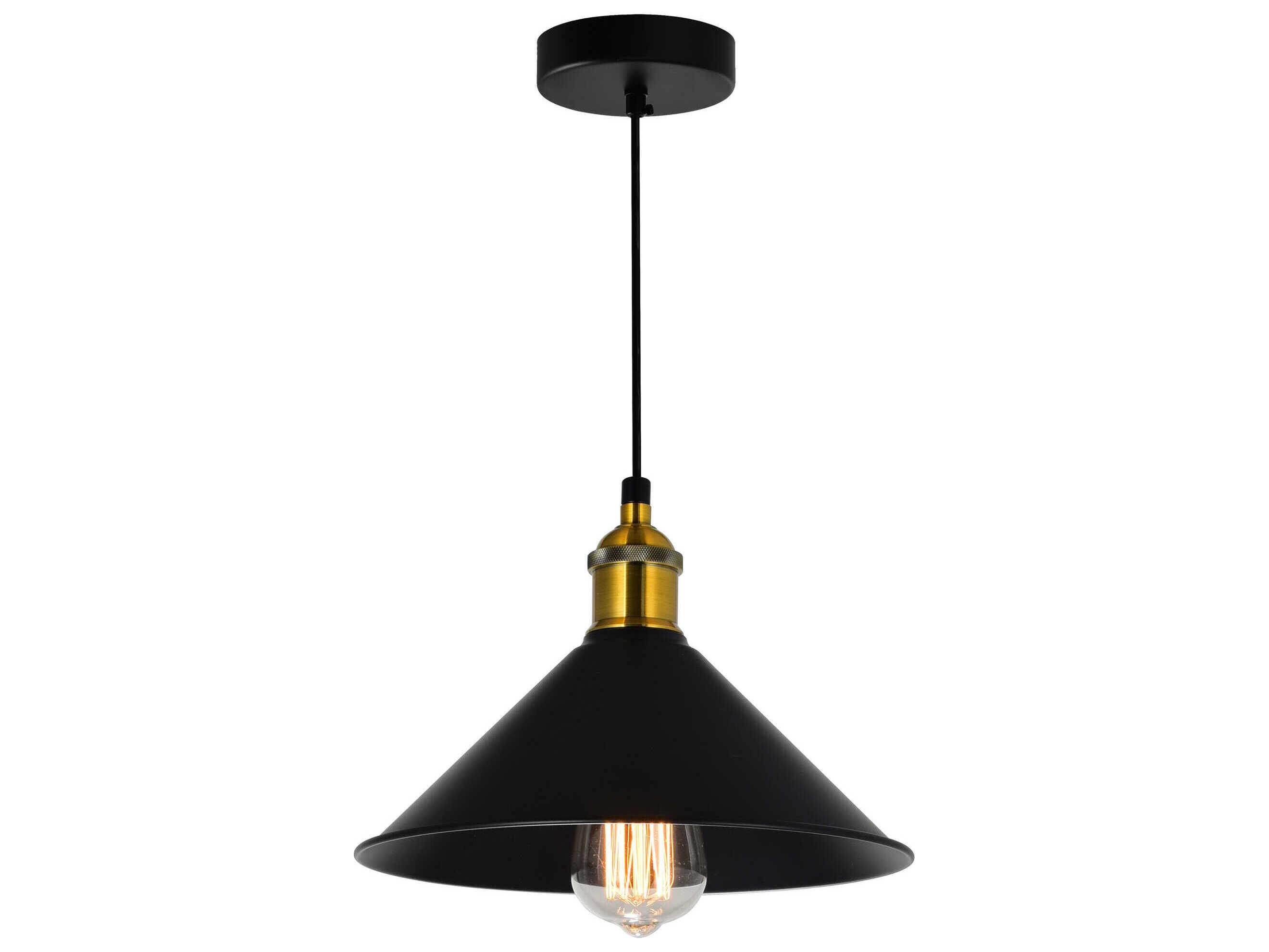 CWI Lighting Brave 1-Light Black Mini Pendant