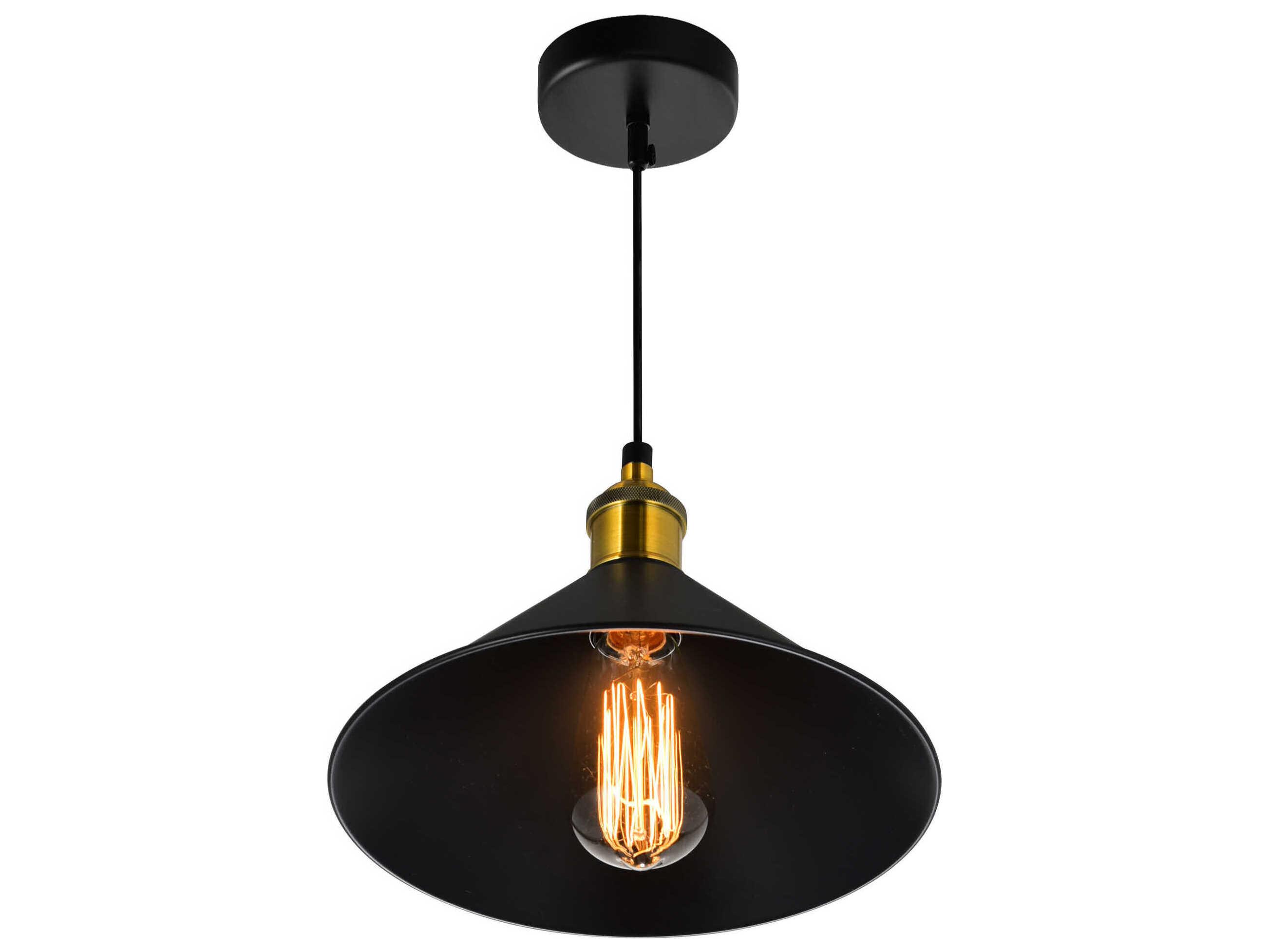 CWI Lighting Brave 1-Light Black Mini Pendant