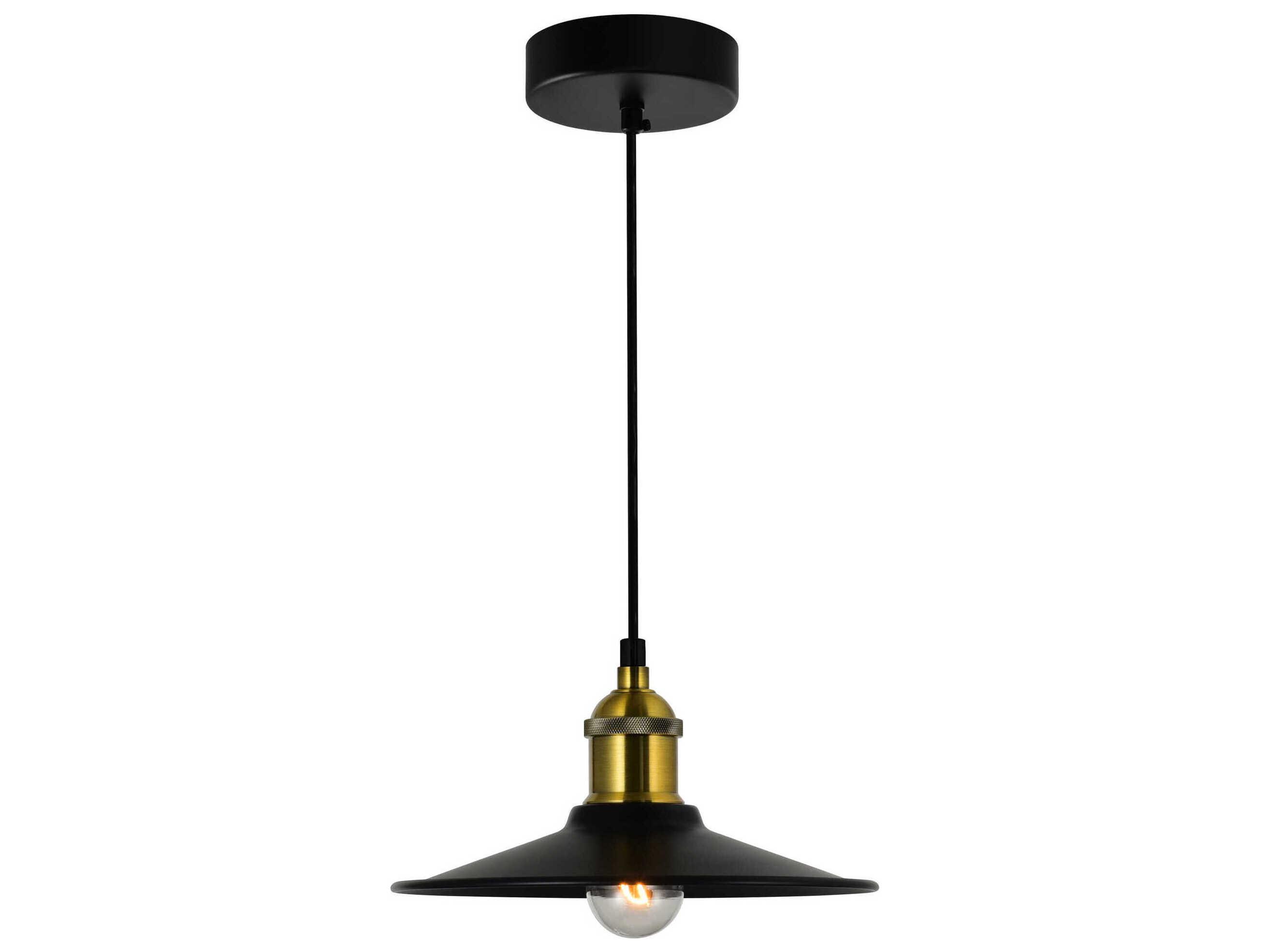 CWI Lighting Brave 1-Light Black Mini Pendant