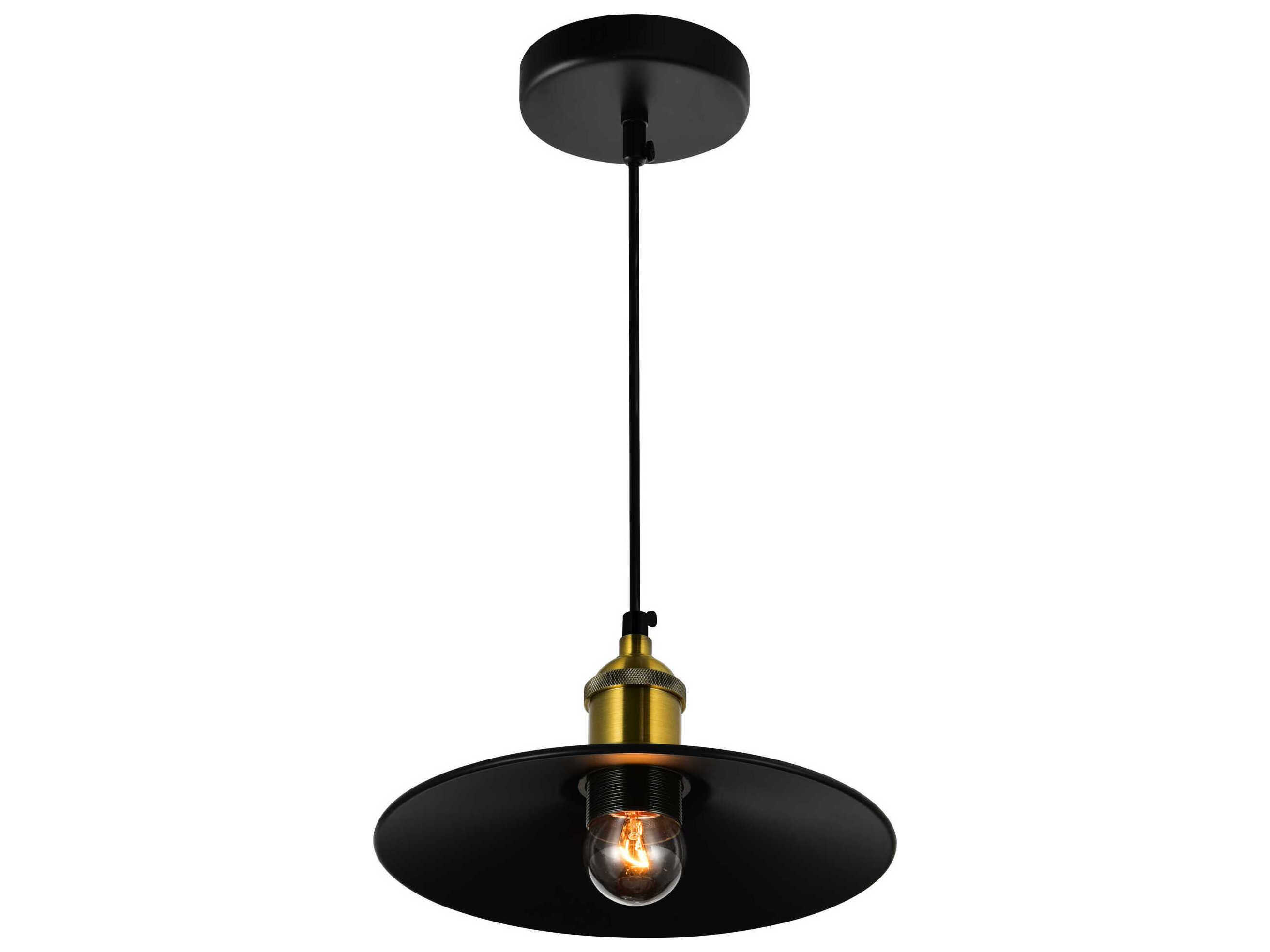CWI Lighting Brave 1-Light Black Mini Pendant