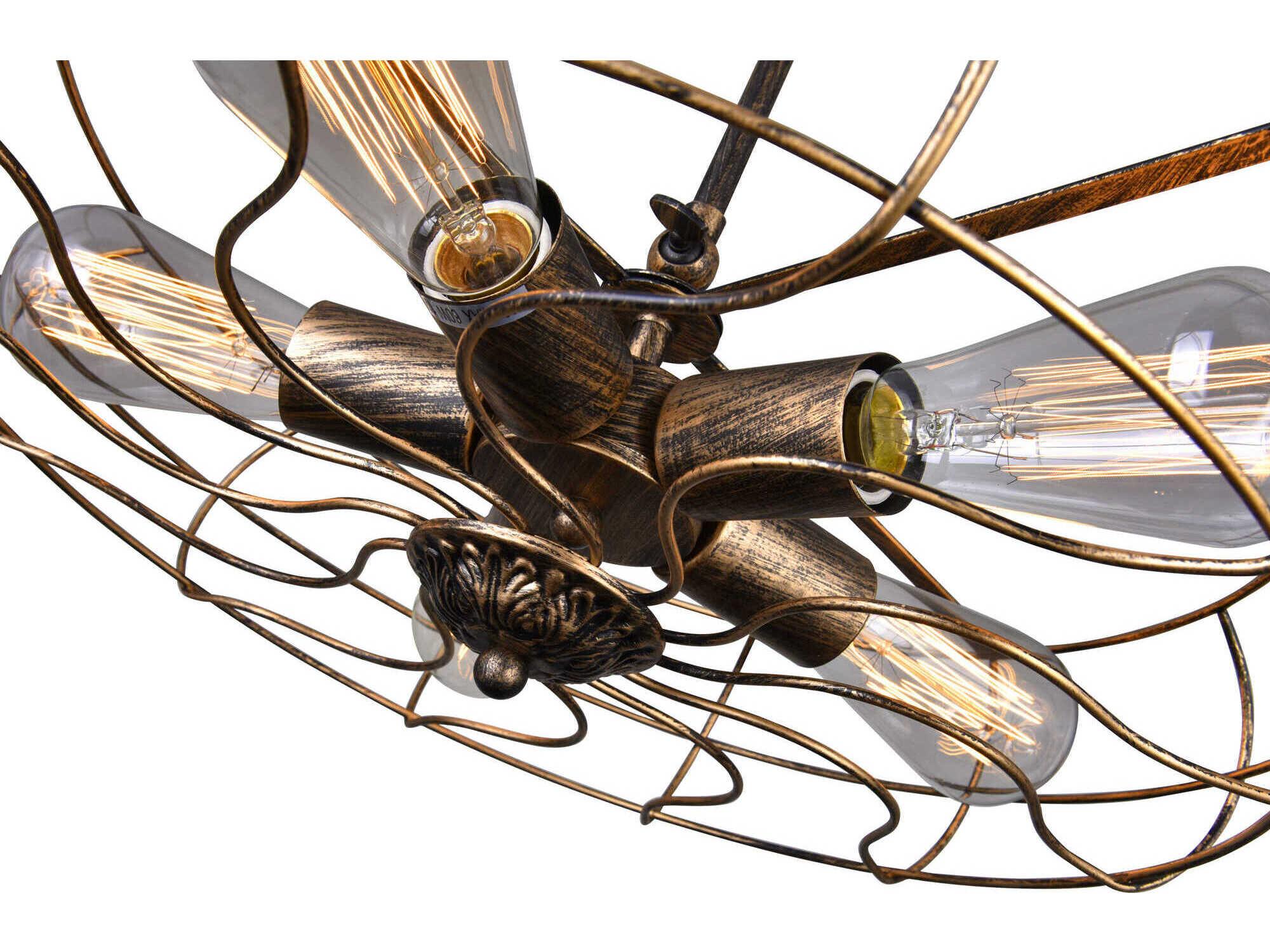 CWI Lighting Pamela 5-Light Antique Copper Semi Flush Mount