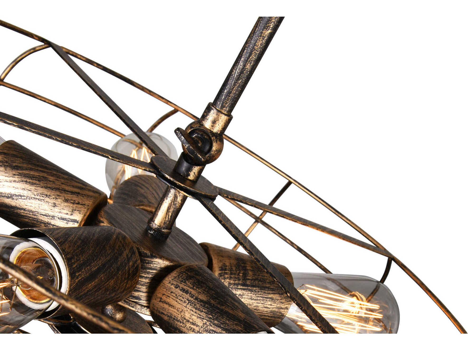 CWI Lighting Pamela 5-Light Antique Copper Semi Flush Mount