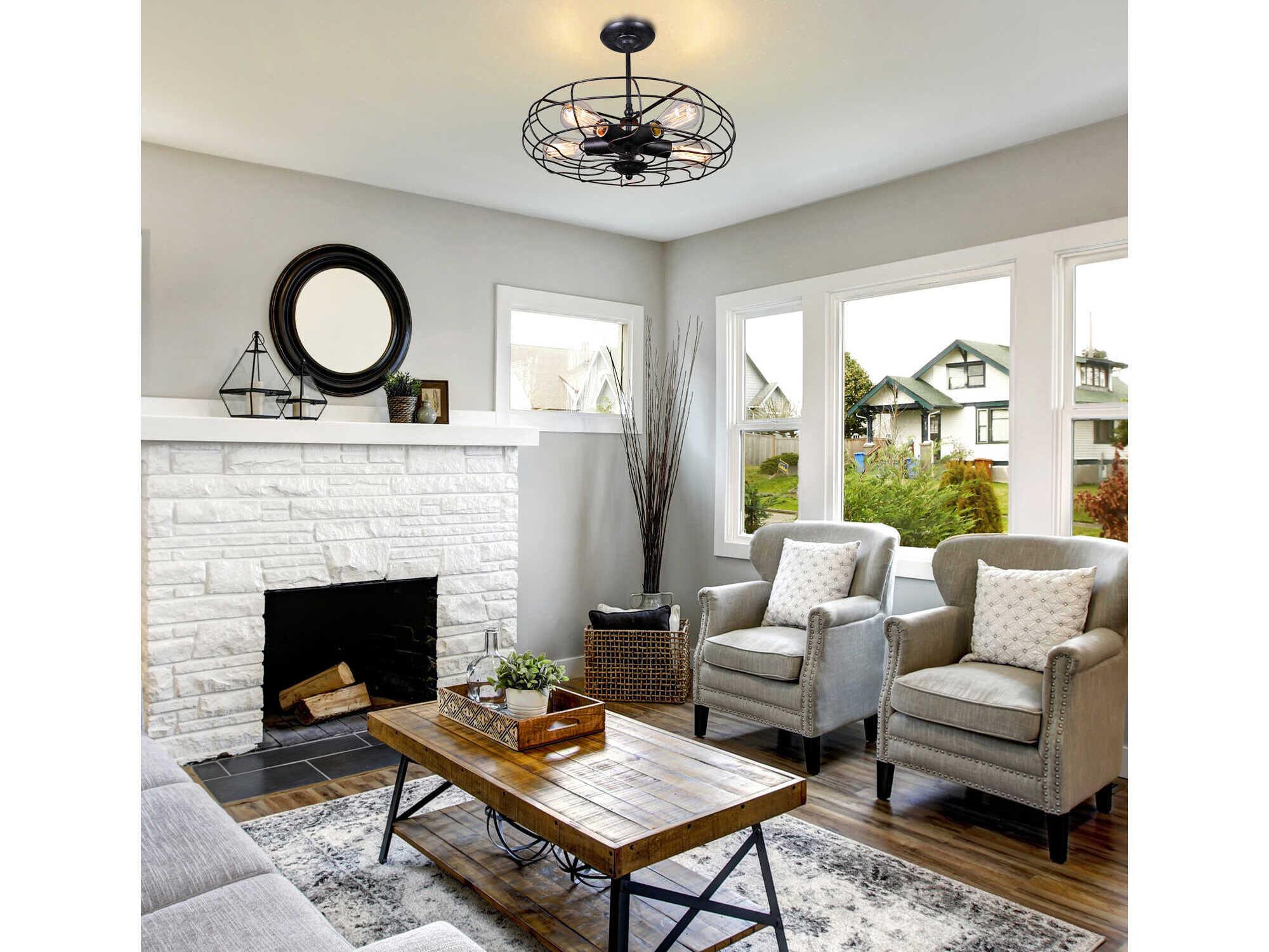 CWI Lighting Pamela 5-Light Antique Copper Semi Flush Mount