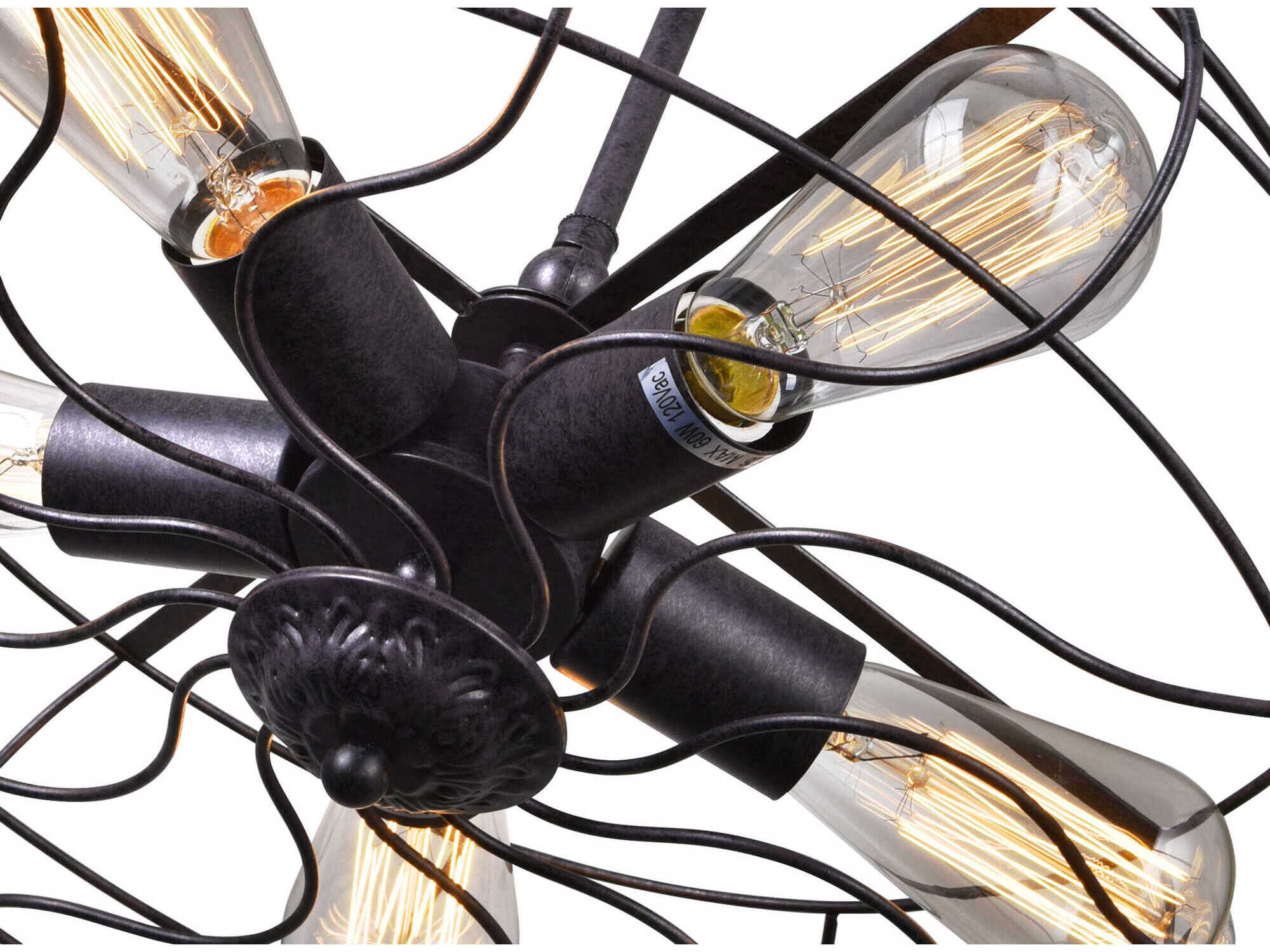 CWI Lighting Pamela 5-Light Rust Black Semi Flush Mount