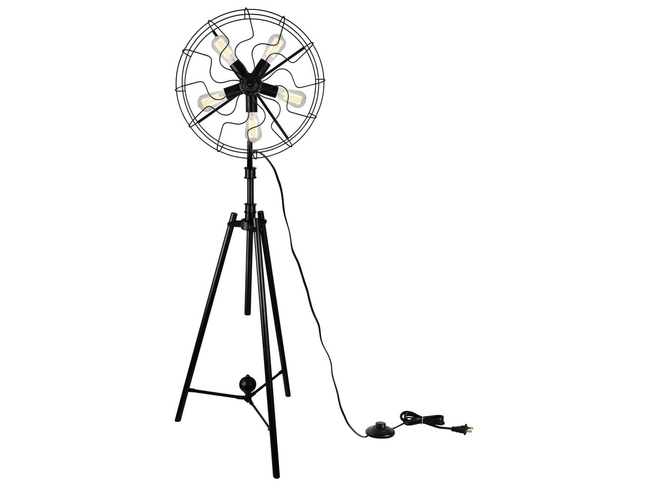 CWI Lighting Pamela Black Floor Lamp