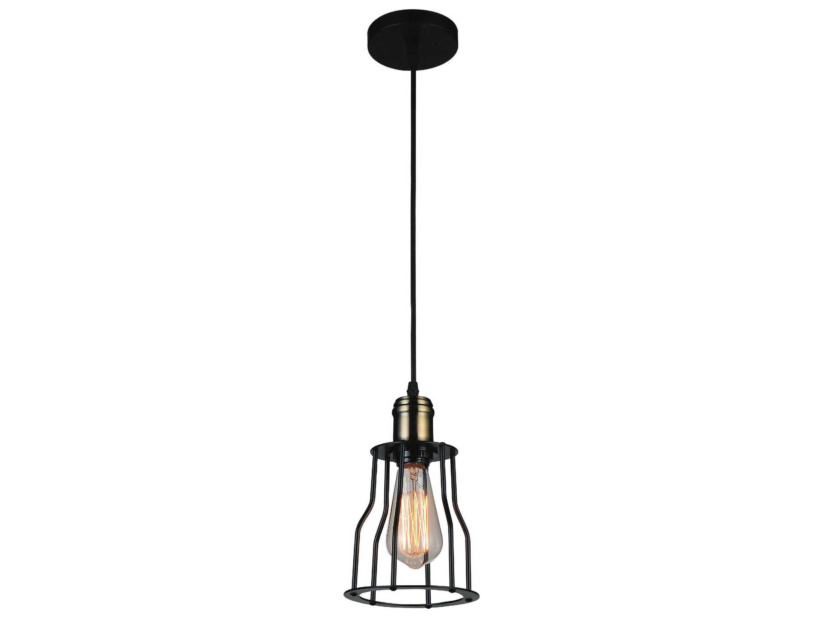 CWI Lighting Graham 1-Light Black Mini Pendant