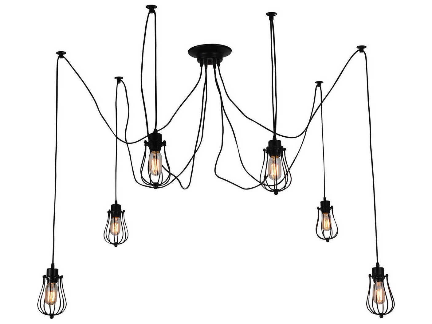 CWI Lighting Tomaso 6-Light Black Pendant