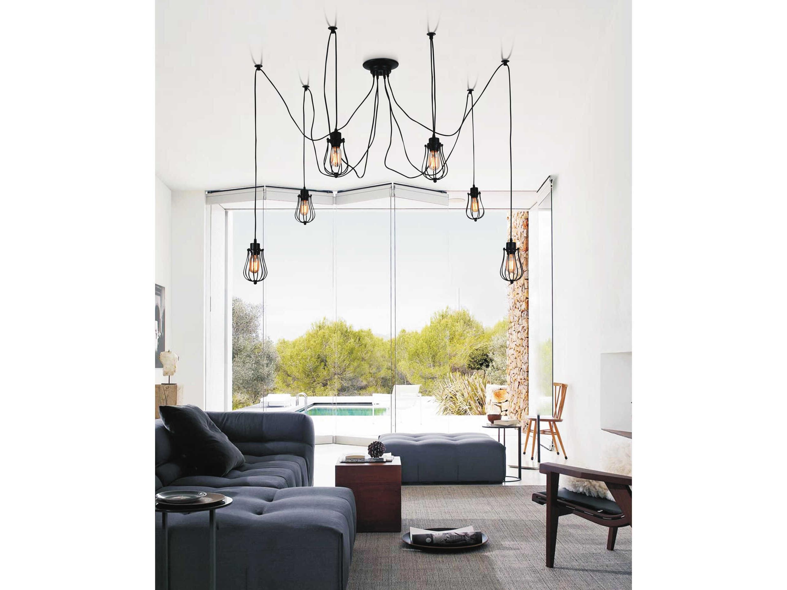 CWI Lighting Tomaso 6-Light Black Pendant
