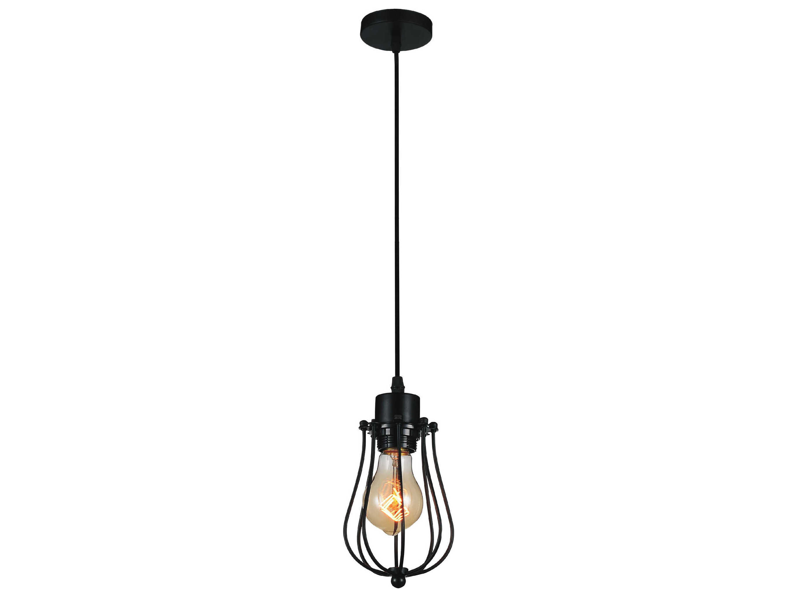 CWI Lighting Tomaso 1-Light Black Mini Pendant