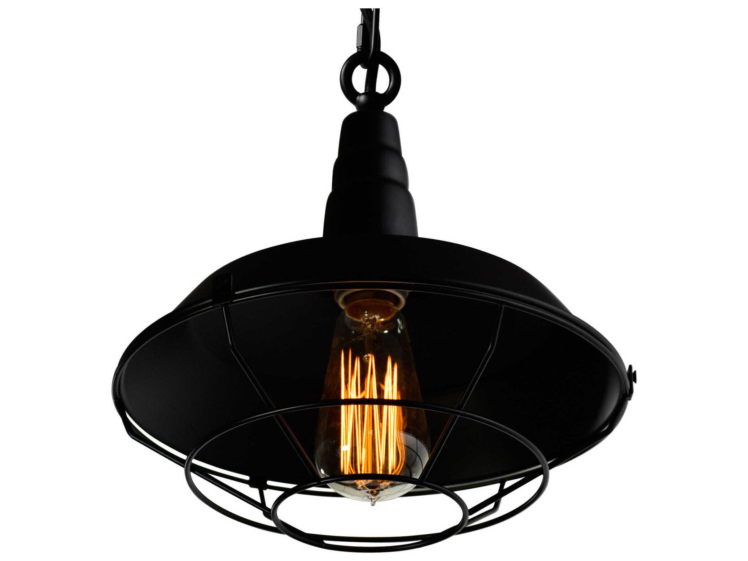CWI Lighting Morgan 1-Light Black Pendant
