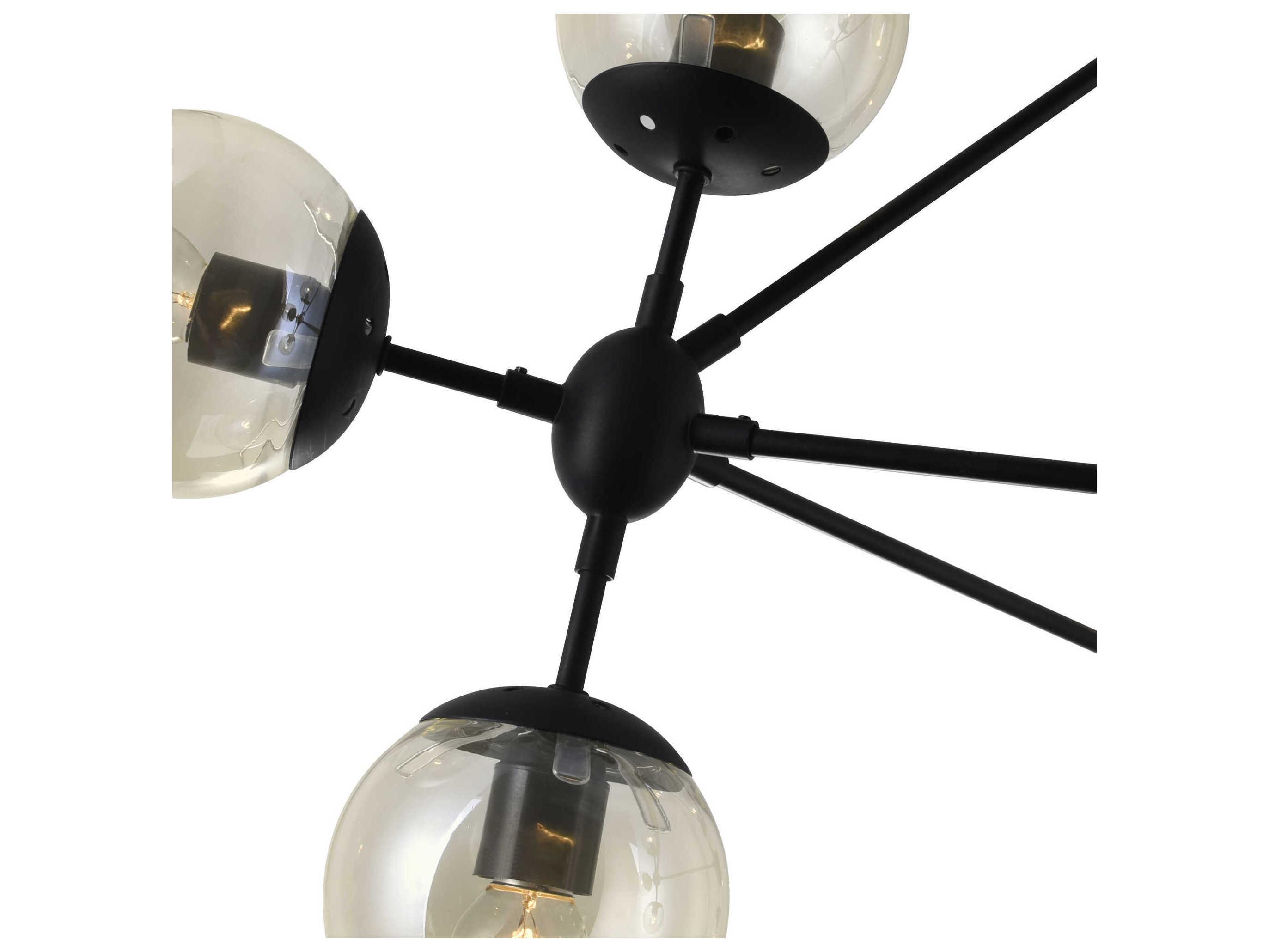 CWI Lighting Glow 10-Light Black Globe Sputnik Chandelier