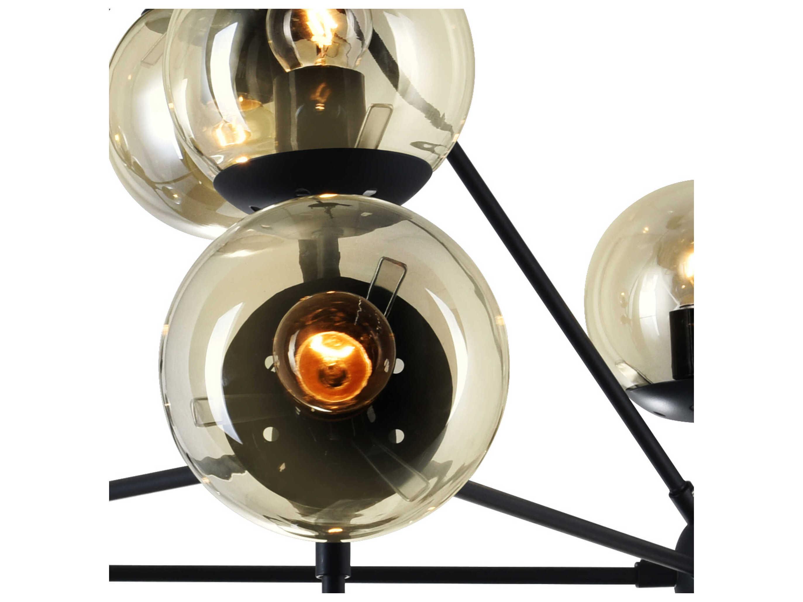 CWI Lighting Glow 10-Light Black Globe Sputnik Chandelier