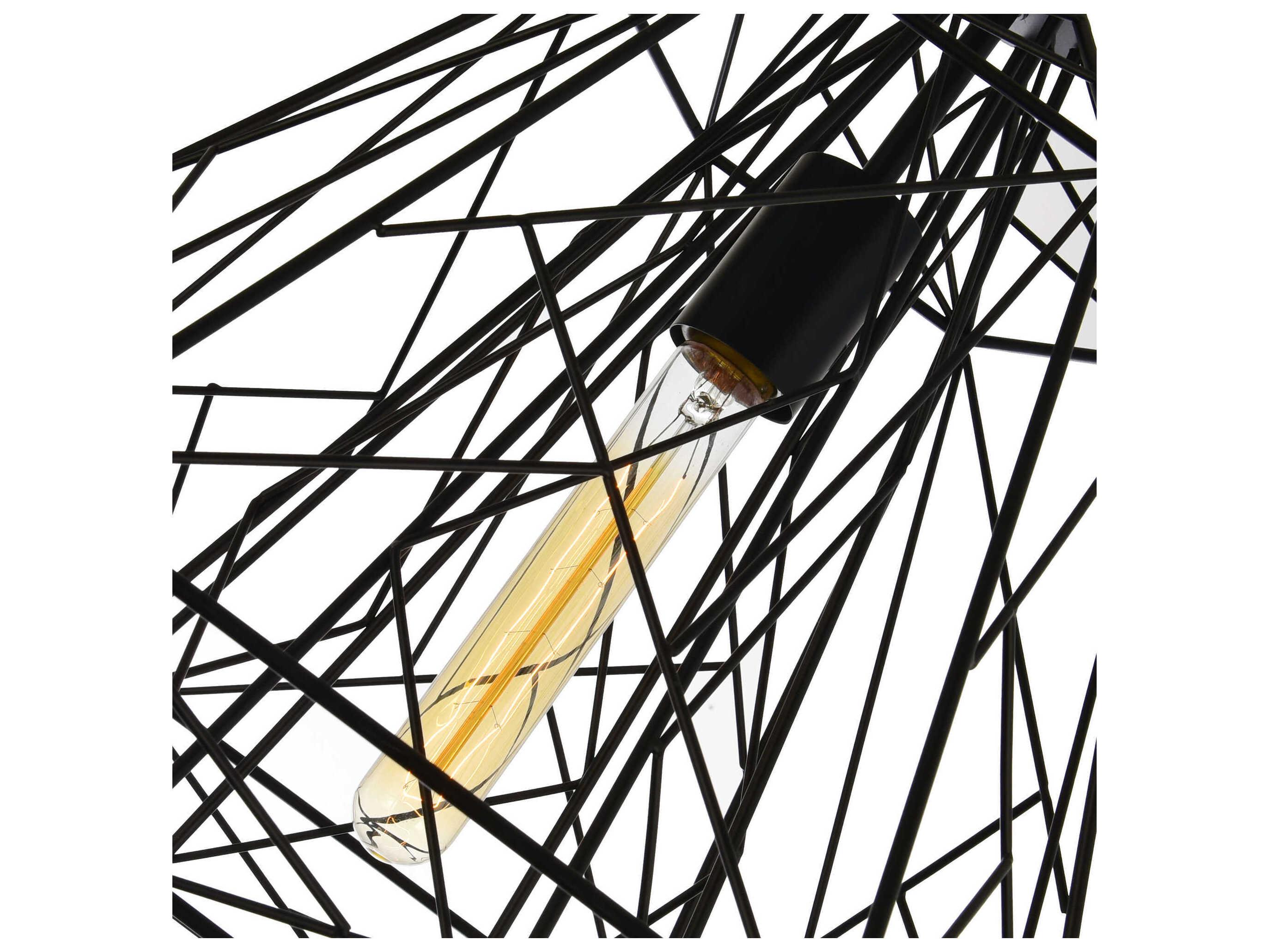 CWI Lighting Bagheera 1-Light Black Geometric Pendant