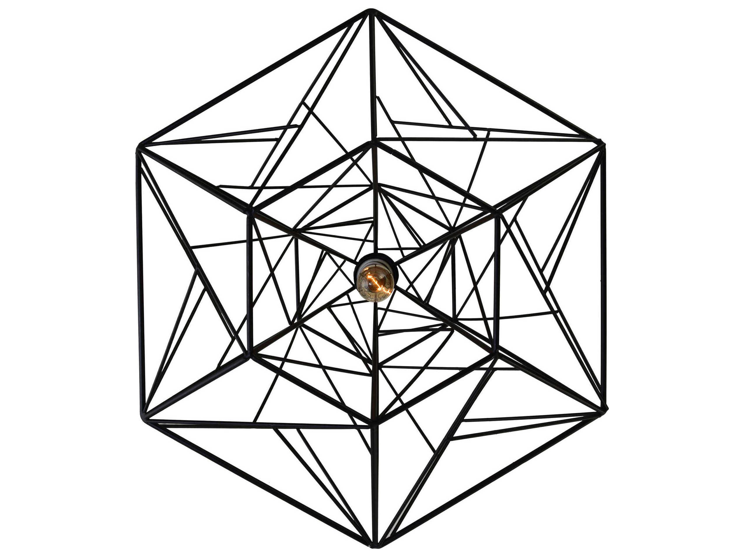 CWI Lighting Bagheera 1-Light Black Geometric Pendant