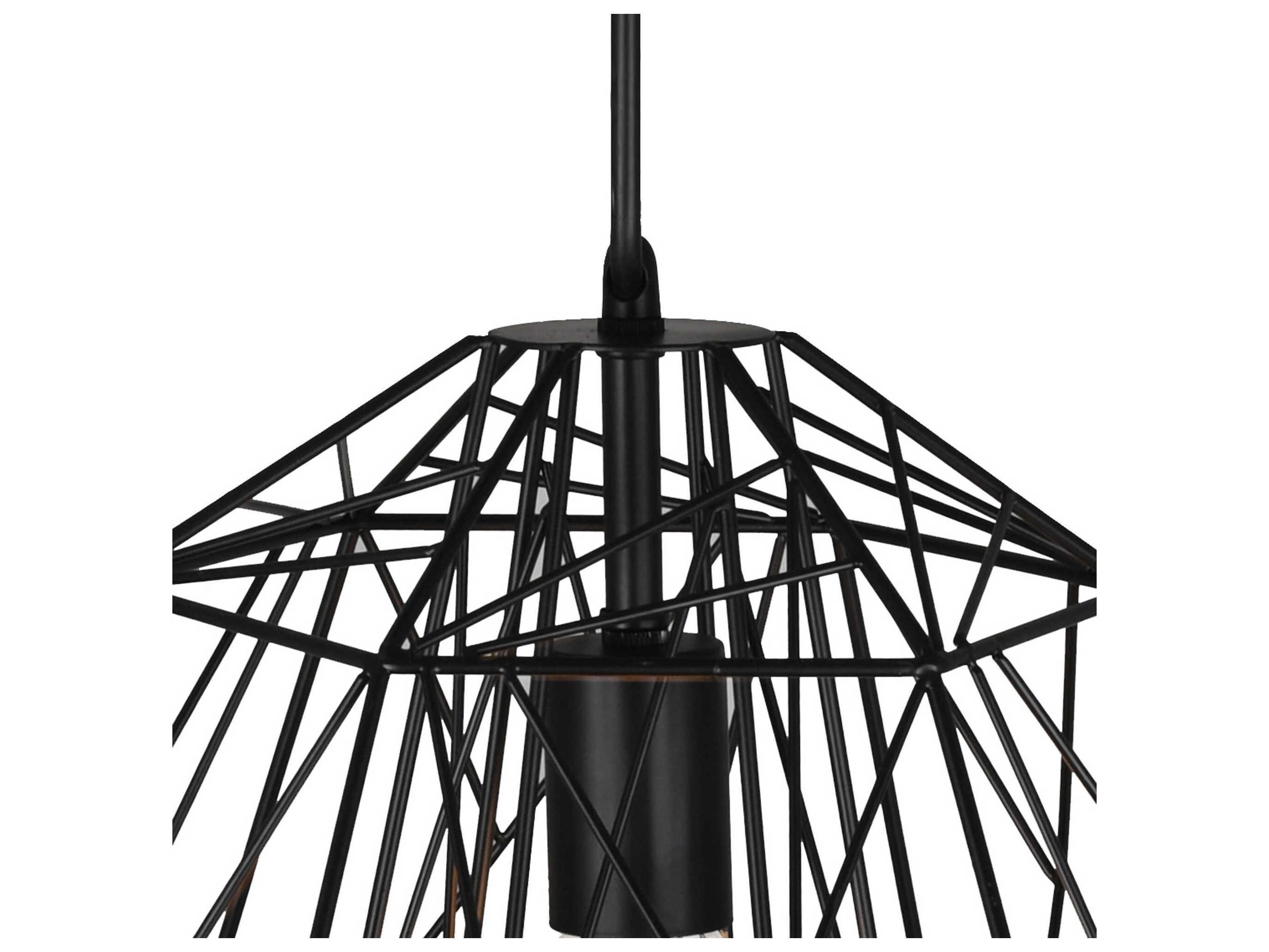 CWI Lighting Bagheera 1-Light Black Geometric Pendant
