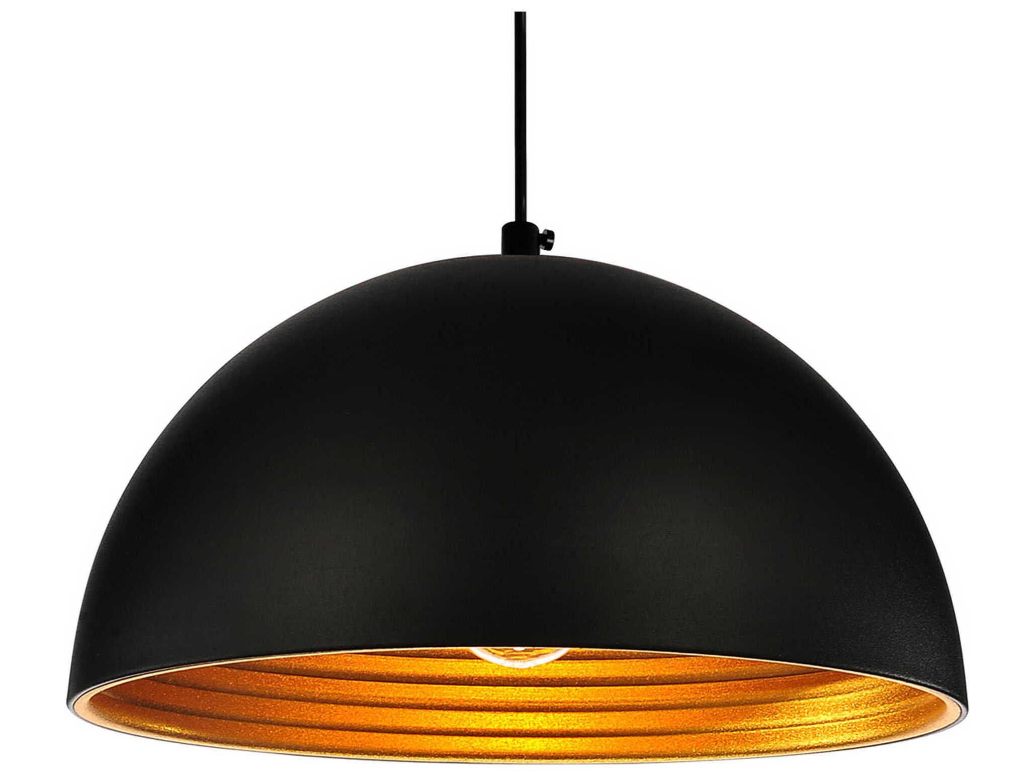 CWI Lighting Modest 1-Light Black Dome Mini Pendant