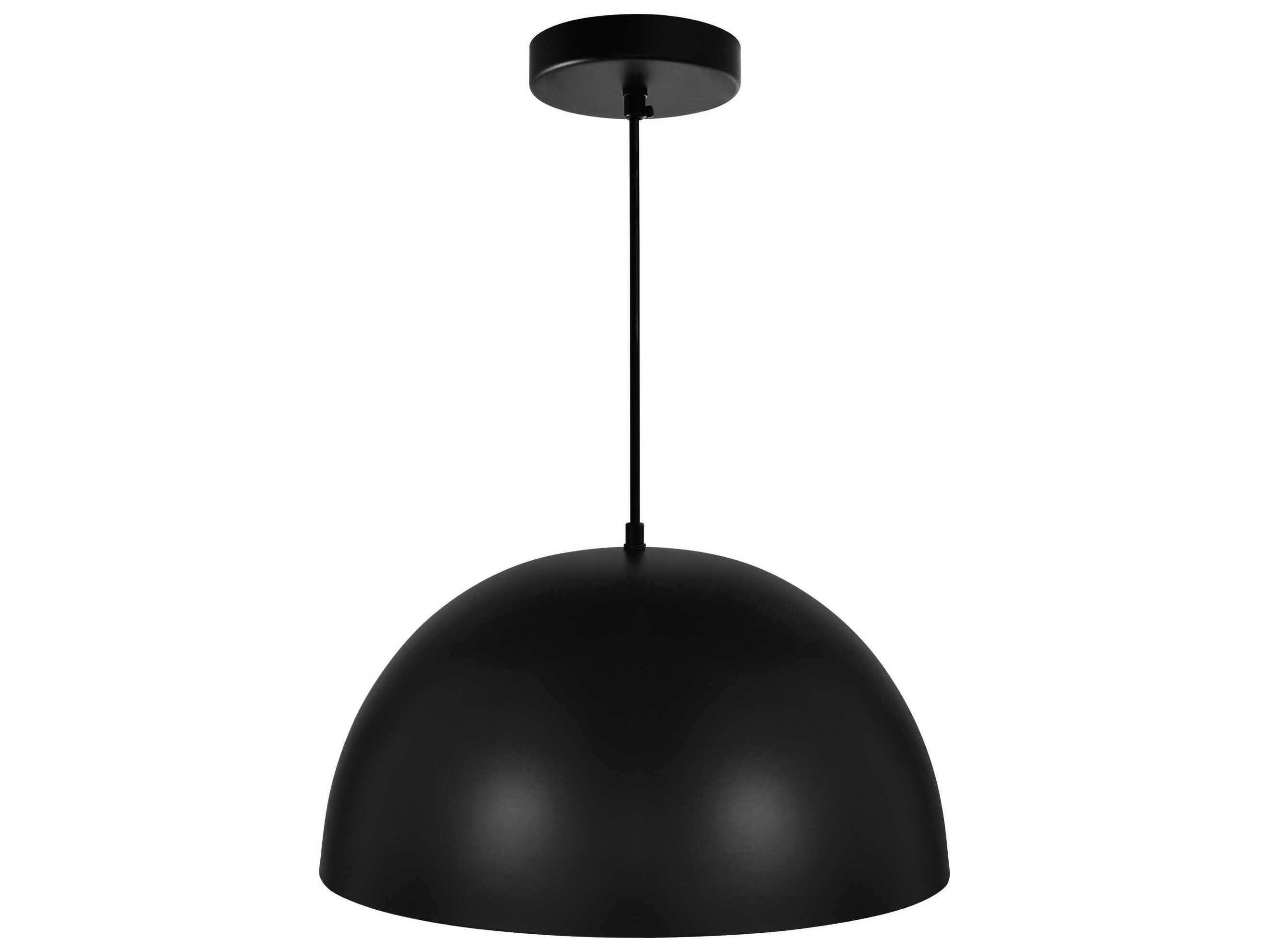 CWI Lighting Modest 1-Light Black Dome Pendant