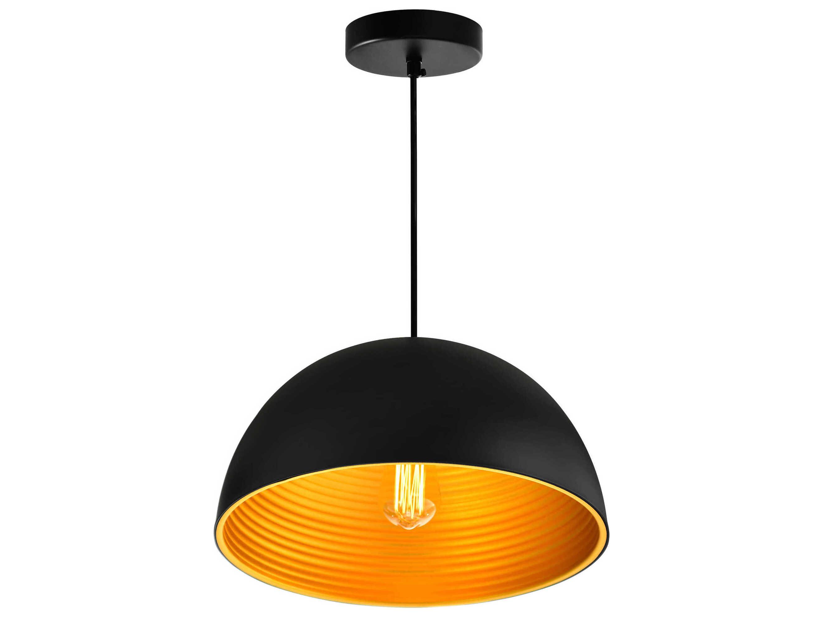CWI Lighting Modest 1-Light Black Dome Pendant