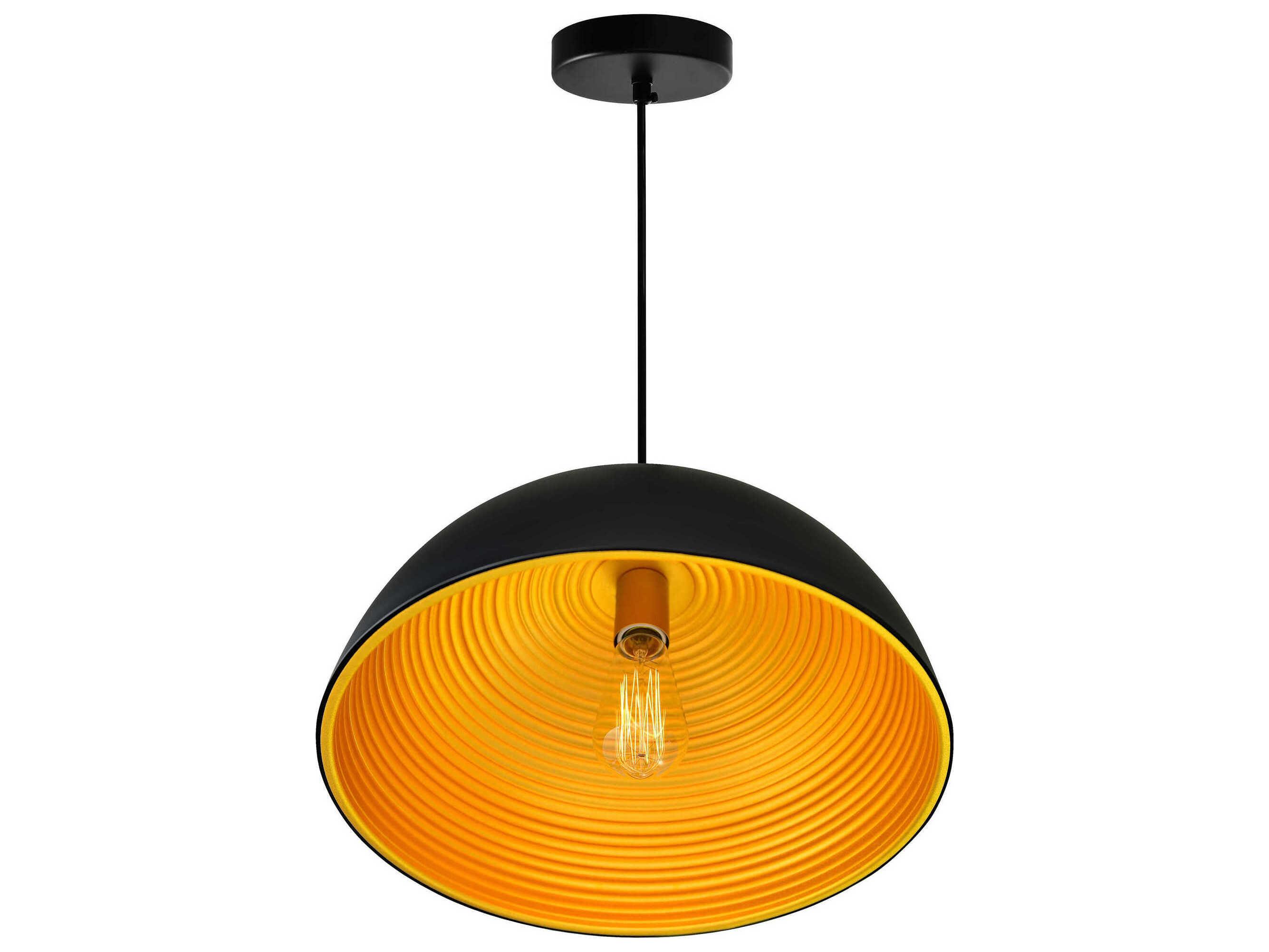 CWI Lighting Modest 1-Light Black Dome Pendant