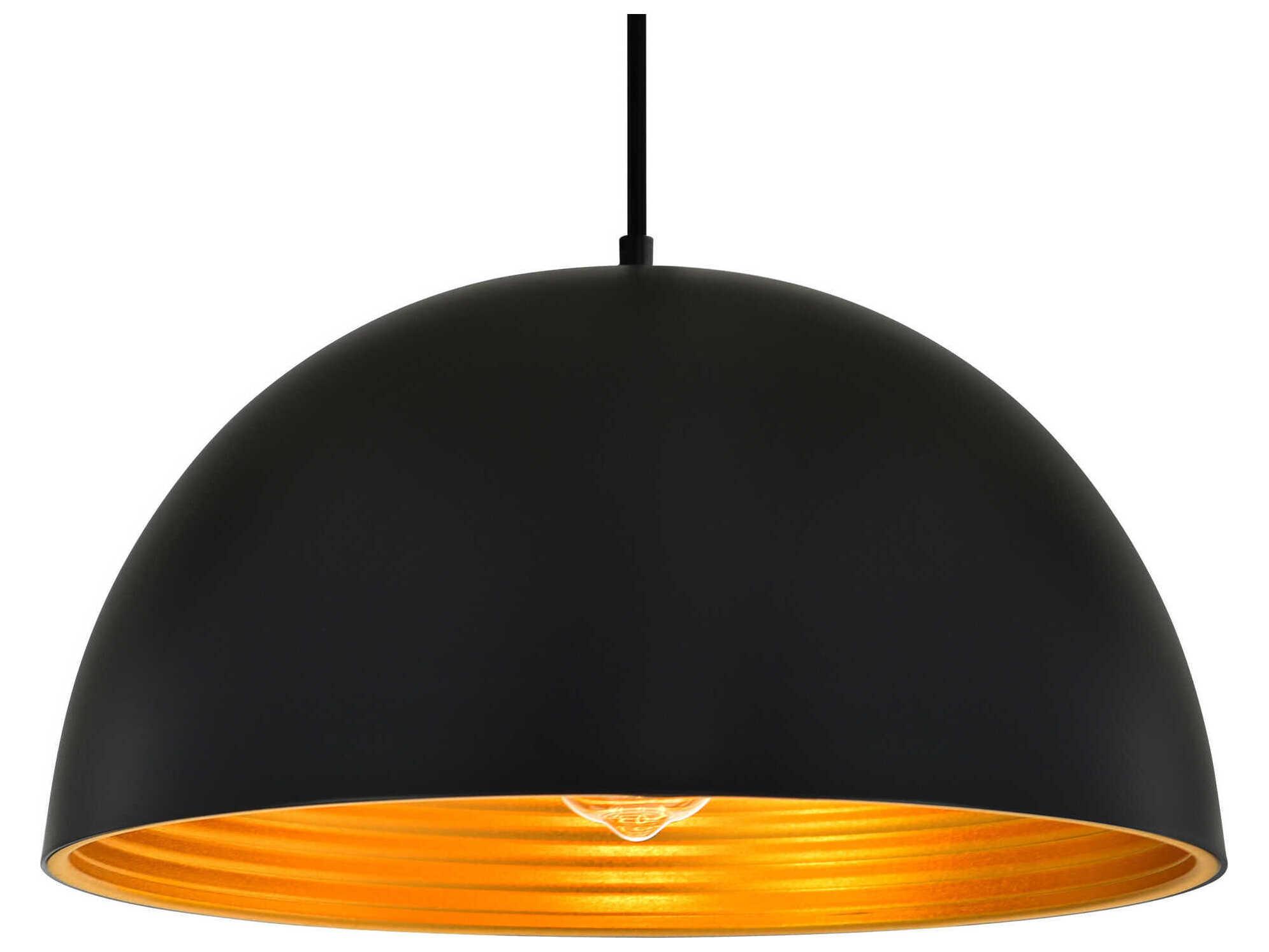 CWI Lighting Modest 1-Light Black Dome Pendant