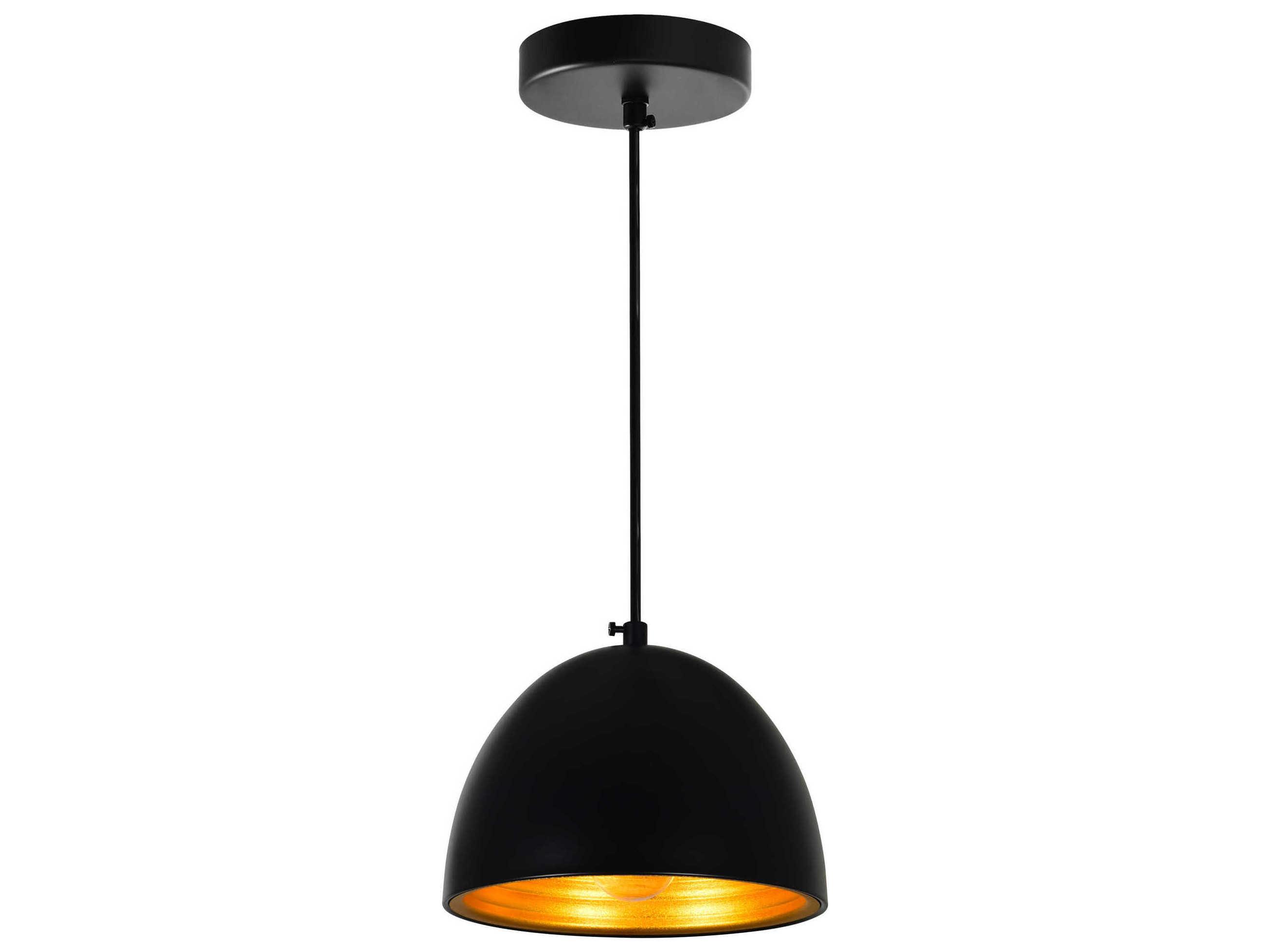 CWI Lighting Modest 1-Light Black Dome Mini Pendant