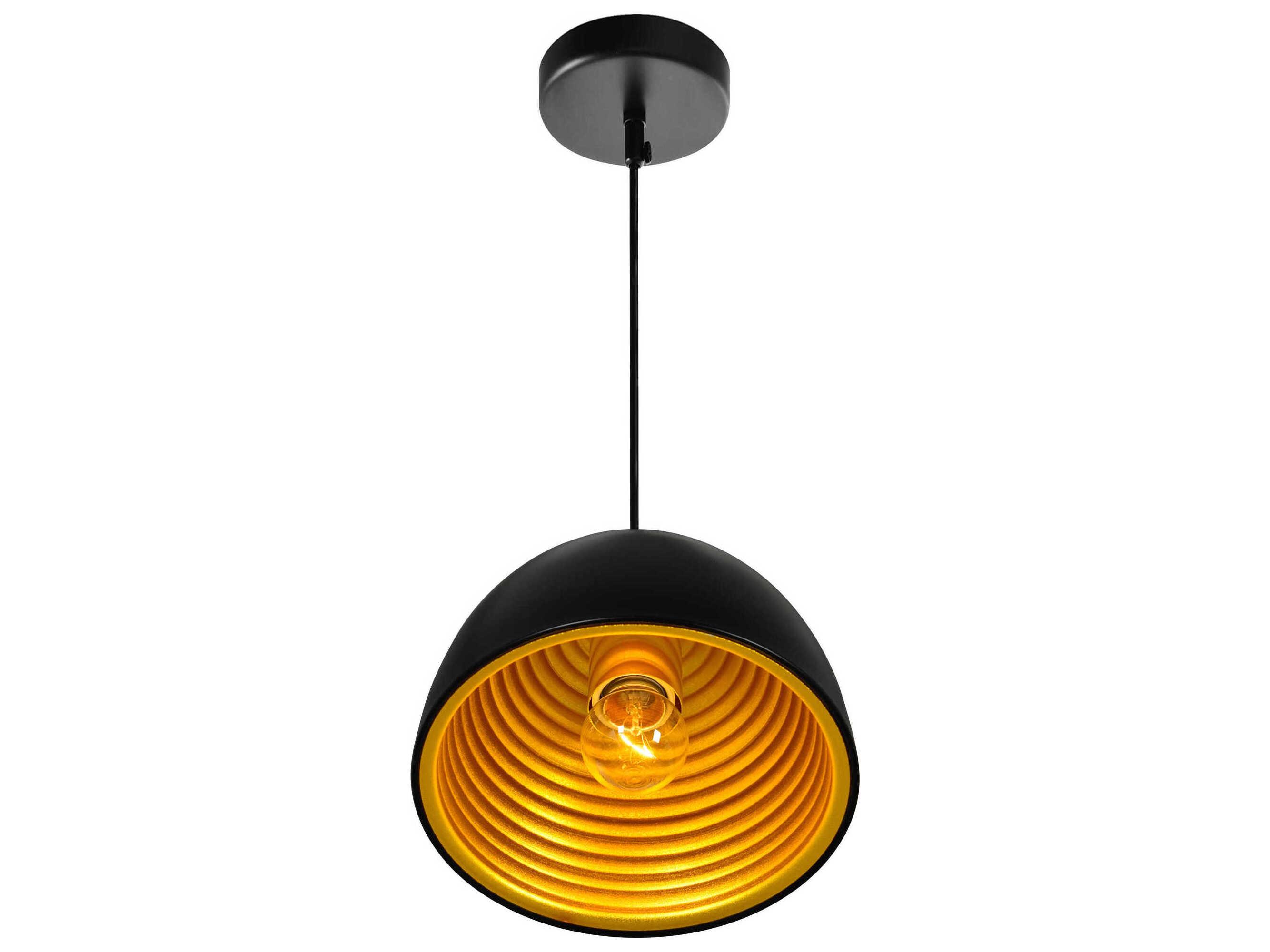 CWI Lighting Modest 1-Light Black Dome Mini Pendant