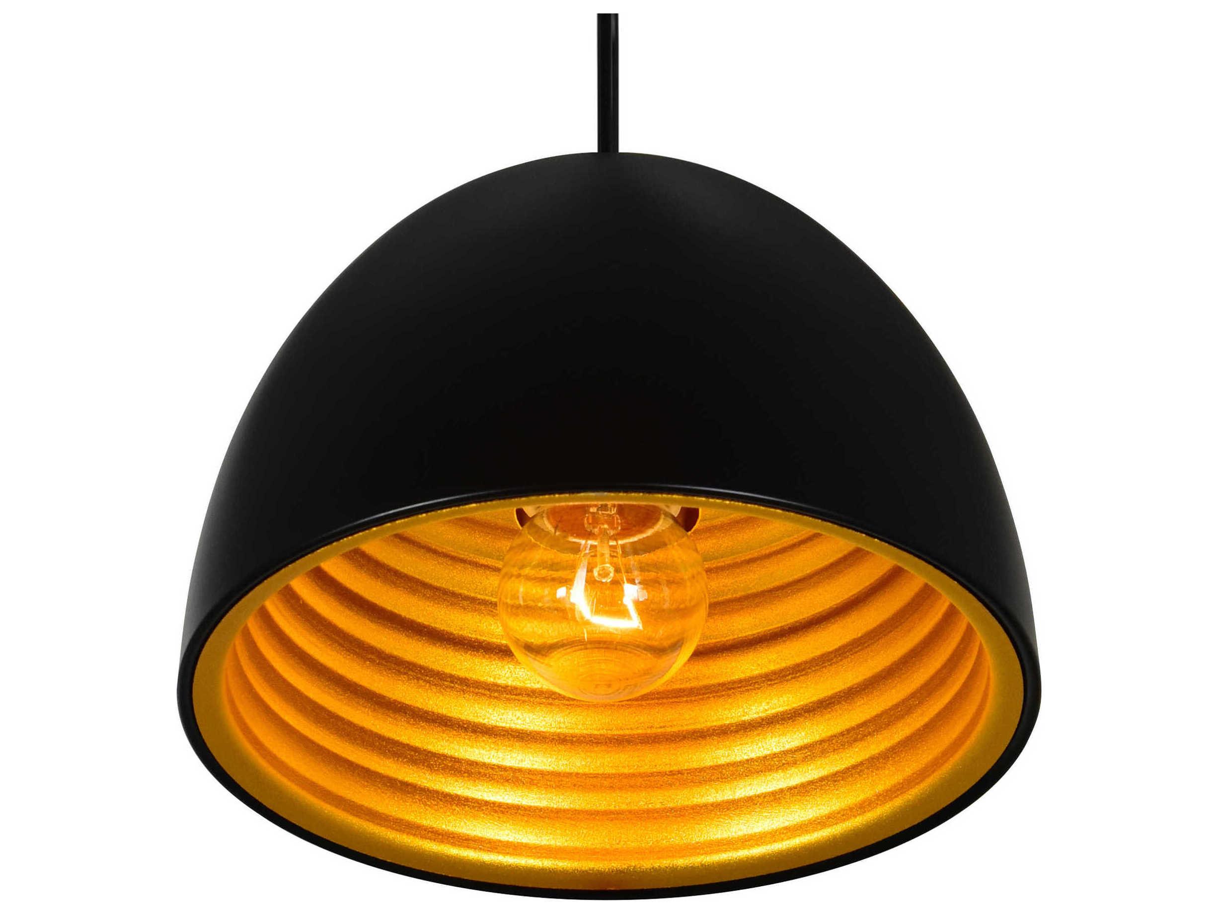 CWI Lighting Modest 1-Light Black Dome Mini Pendant