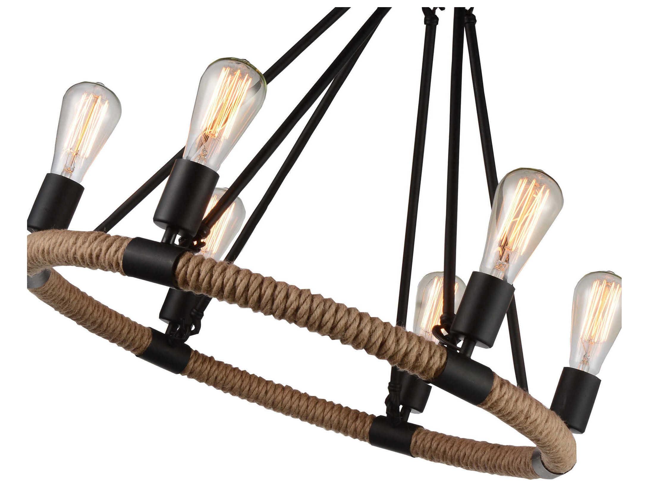 CWI Lighting Ganges 6-Light Black Pendant