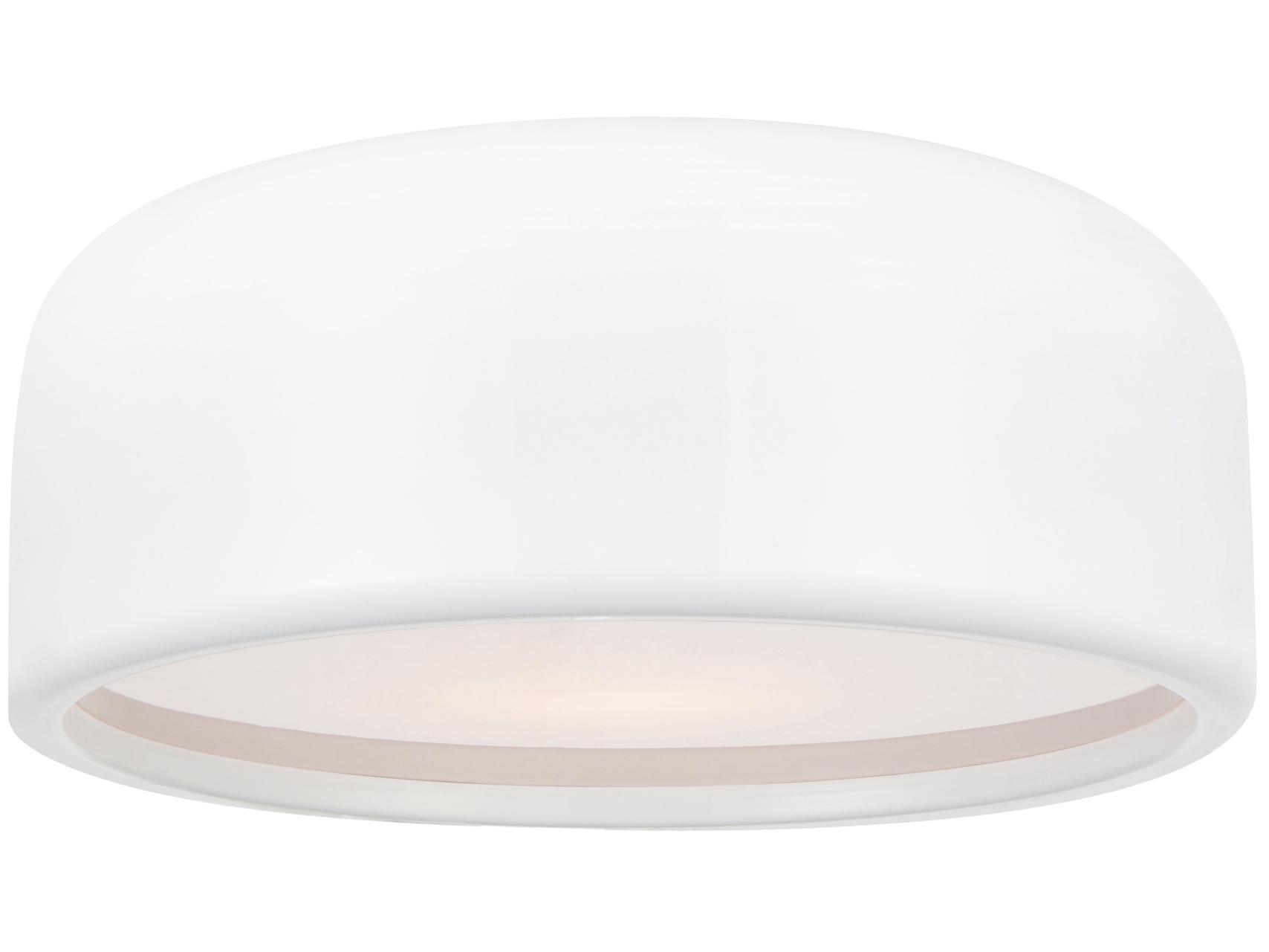 CWI Lighting Campton 2-Light White Flush Mount