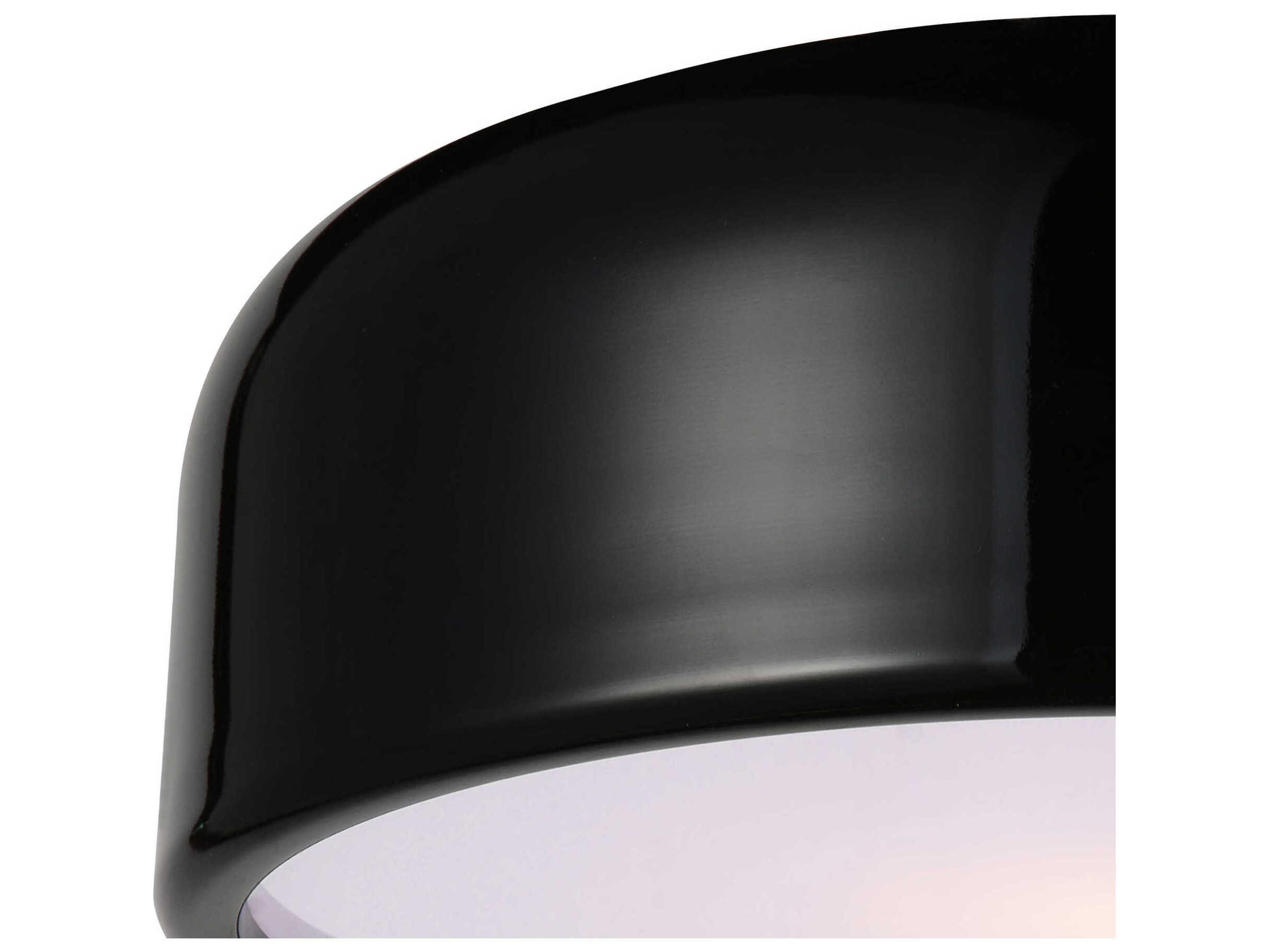CWI Lighting Campton 3-Light Black Flush Mount